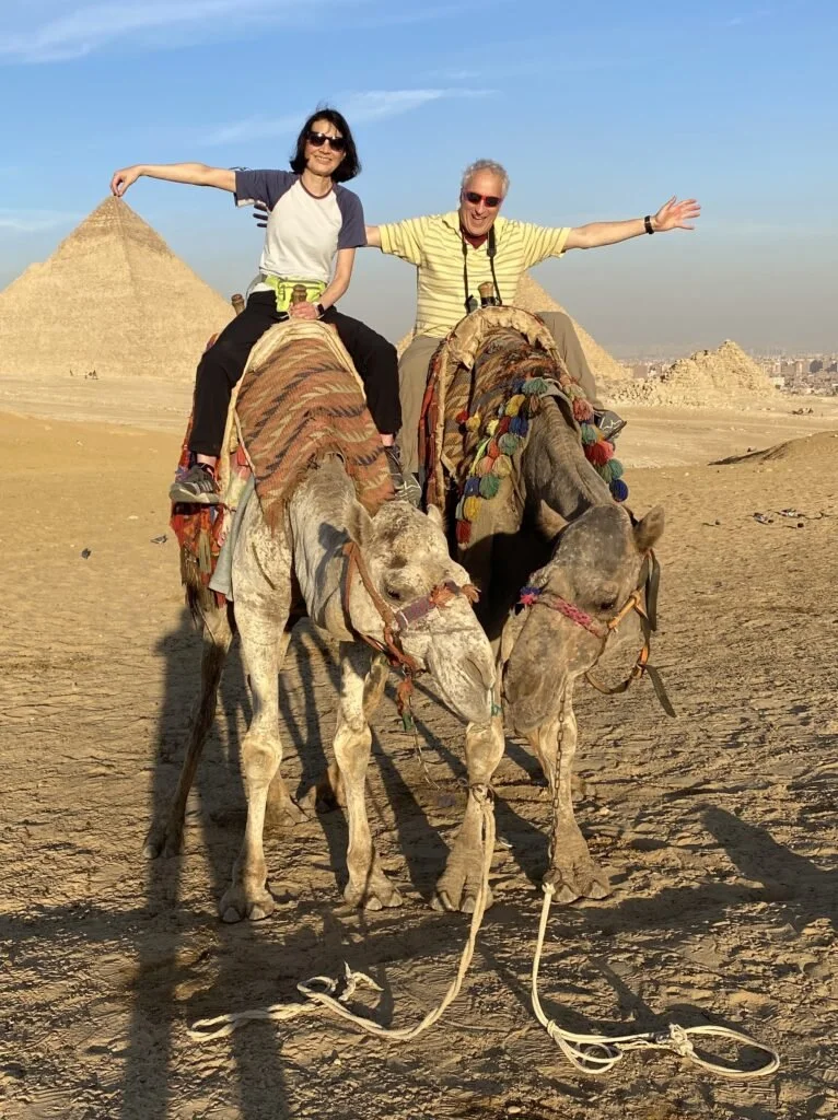   Teresa and her partner John Bushweller in Egypt.  