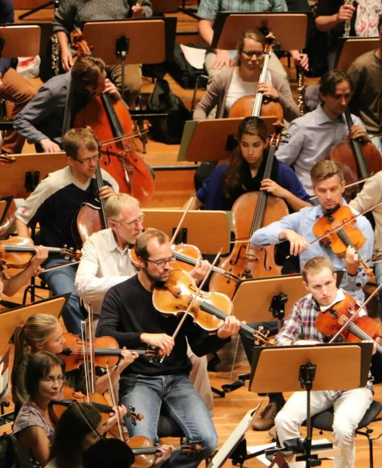 Fitz (lower right) played with the Grammy Award-winning NDR Sinfonieorchester (now called the Elbphilharmonie) in Hamburg, Germany, for two years.