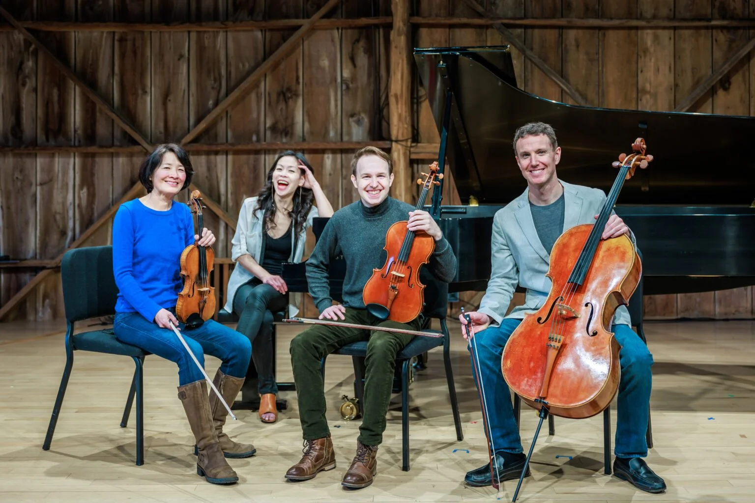 he Garth Newel Piano Quartet: Teresa Ling, Jeannette Fang, Fitz Gary, and Isaac Melamed
