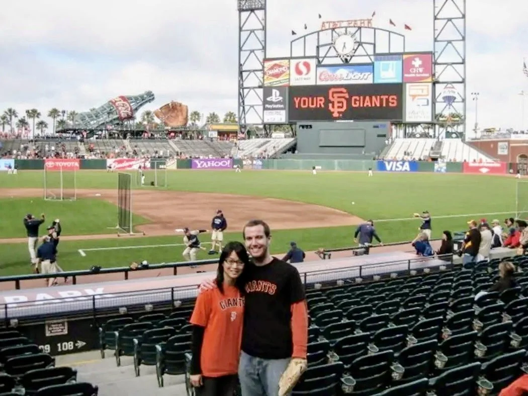 Ting-Ting and Isaac at a San Francisco Giants game