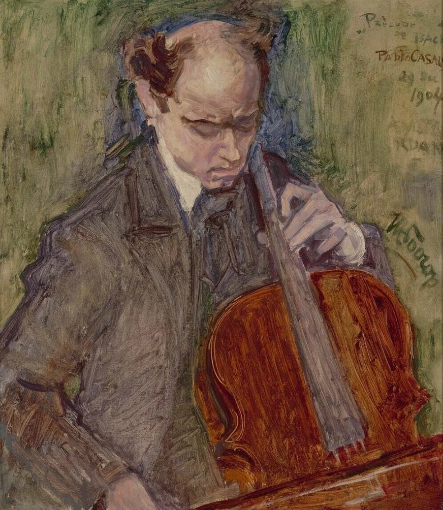 Pablo Casals playing cello  (Museum Boijmans Van Beuningen)
