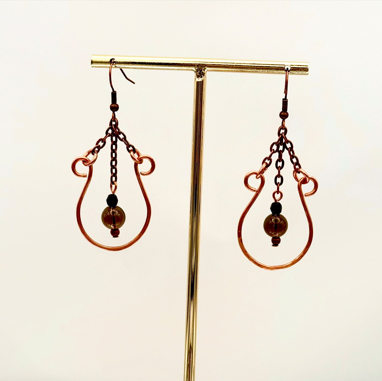 Smoky Quartz Chain Earrings