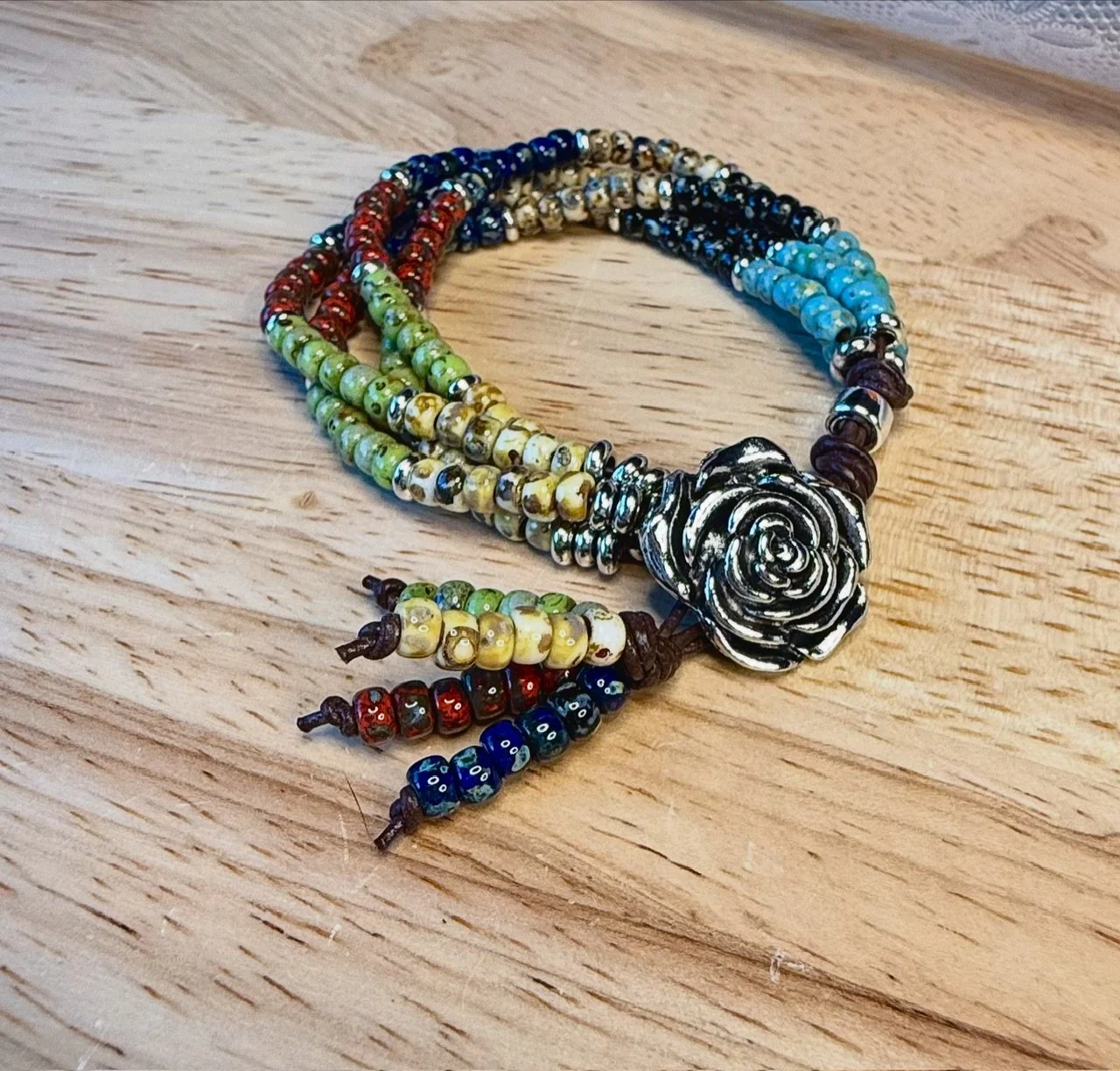 4 Strand Miyuki Leather Bracelet