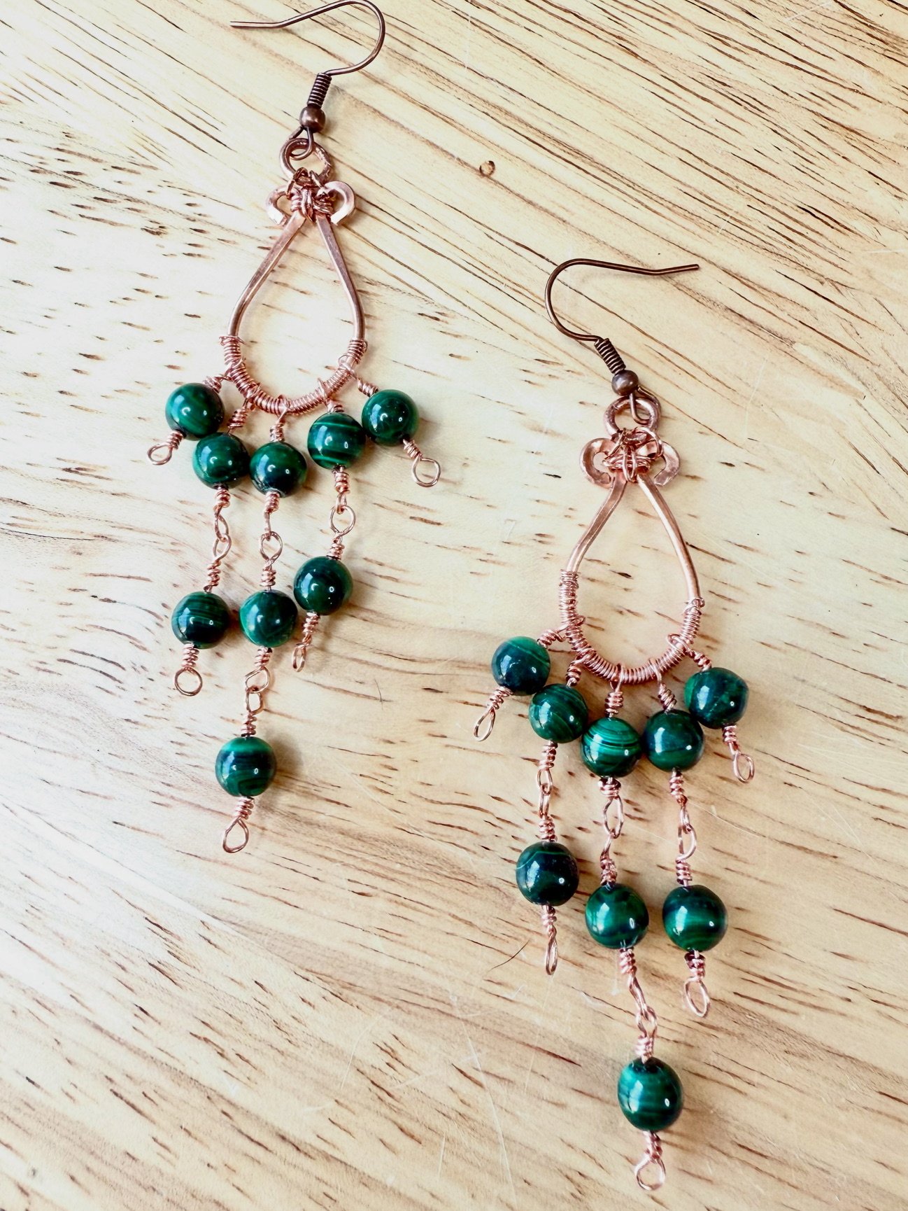 Malachite Chandelier Earrings