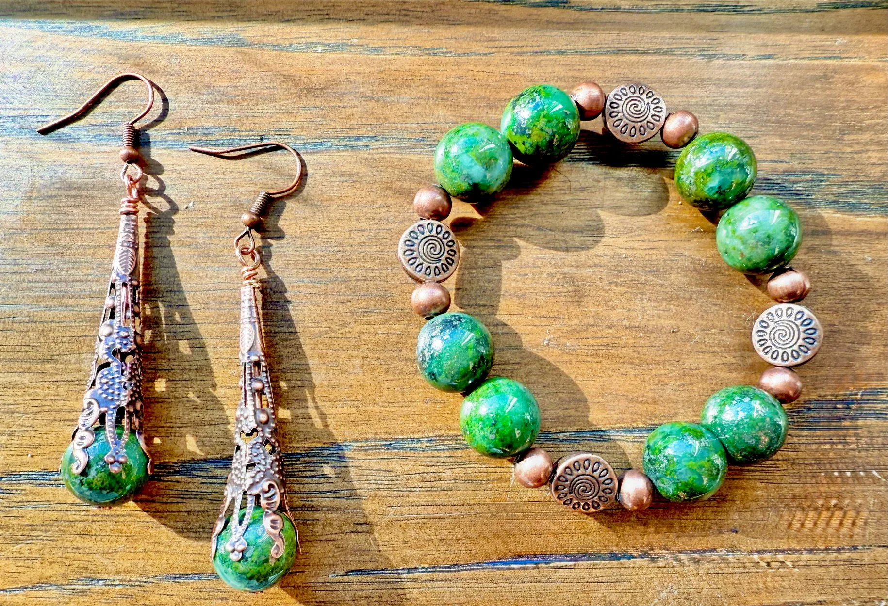 Chrysoberyl Earrings and bracelet