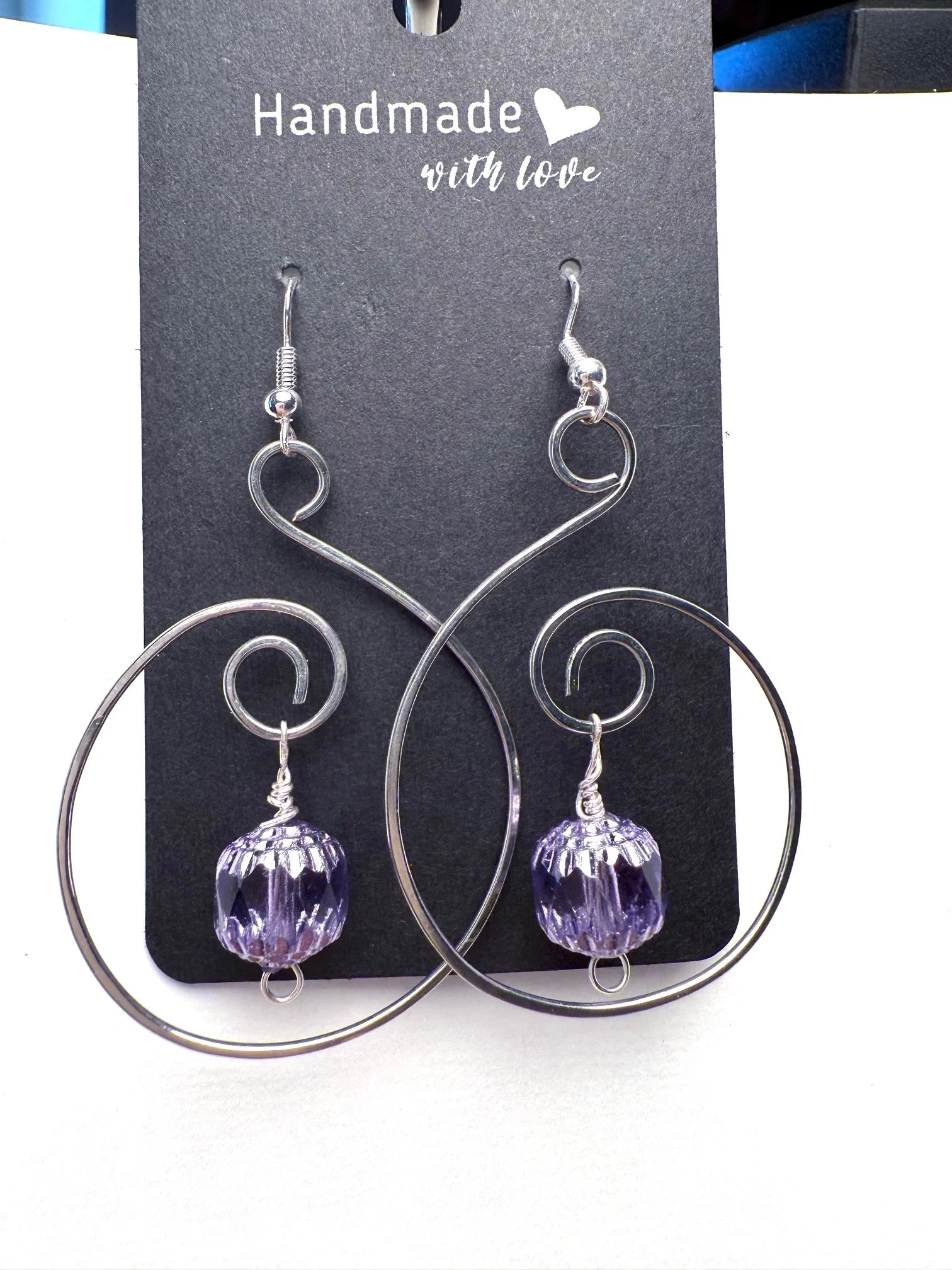 Purple Chezch Glass Earrings