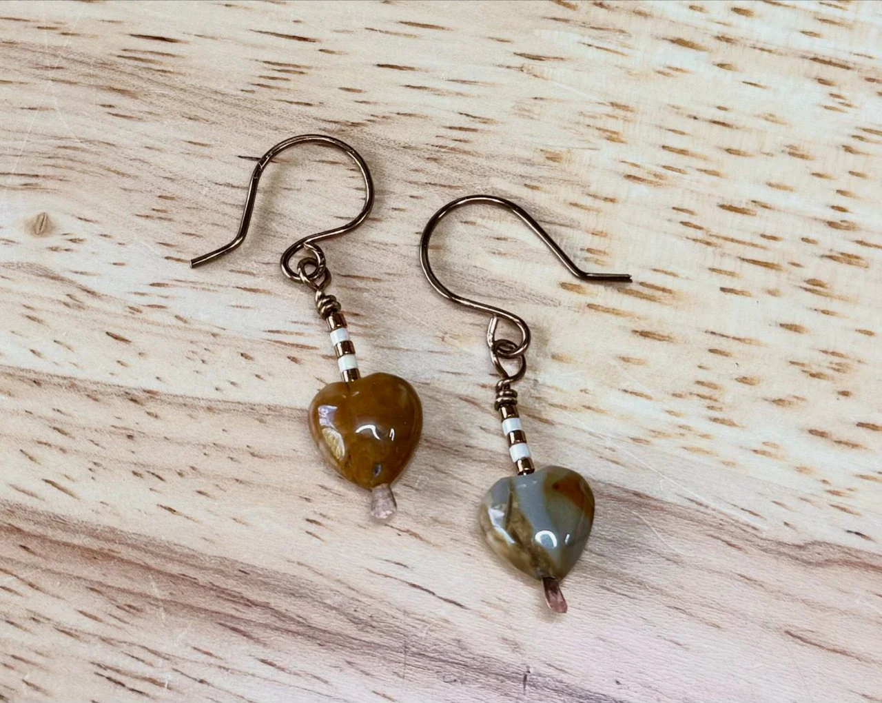 Petrified Wood Earrings