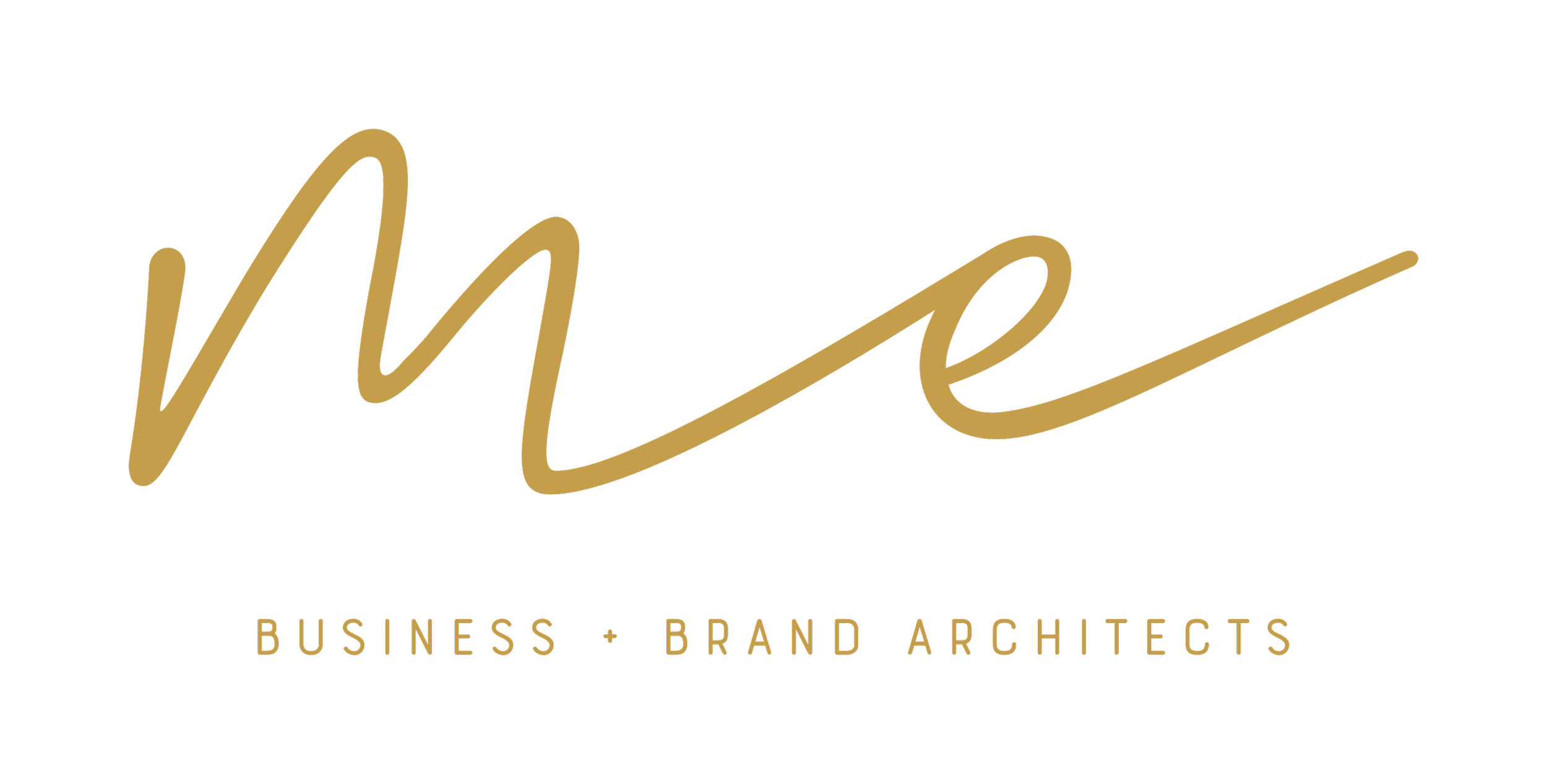 Gold cursive lettering spelling 'The' on a black background, with smaller gold capitalized text below reading 'BUSINESS + BRAND ARCHITECTS'.