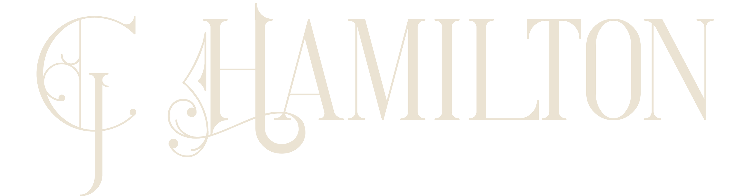 CJ Hamilton logo, featuring stylized, ornate text with decorative flourishes.