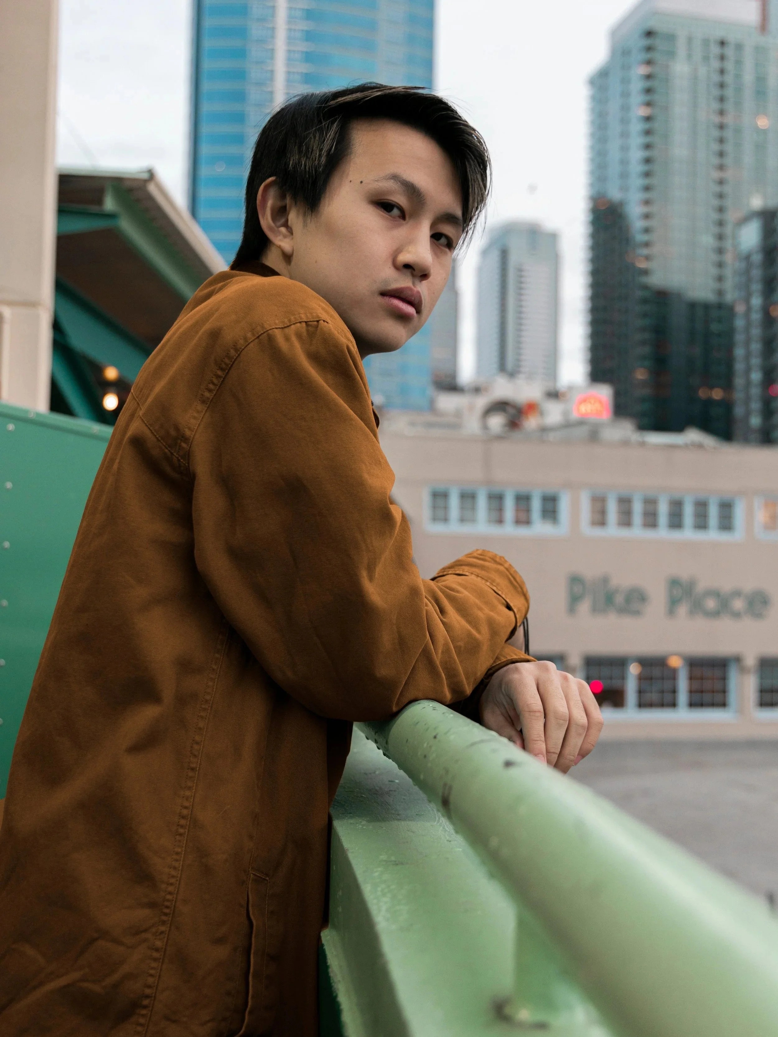 Urban outdoor portrait of a man photographed in natural light by an Oahu portrait photographer