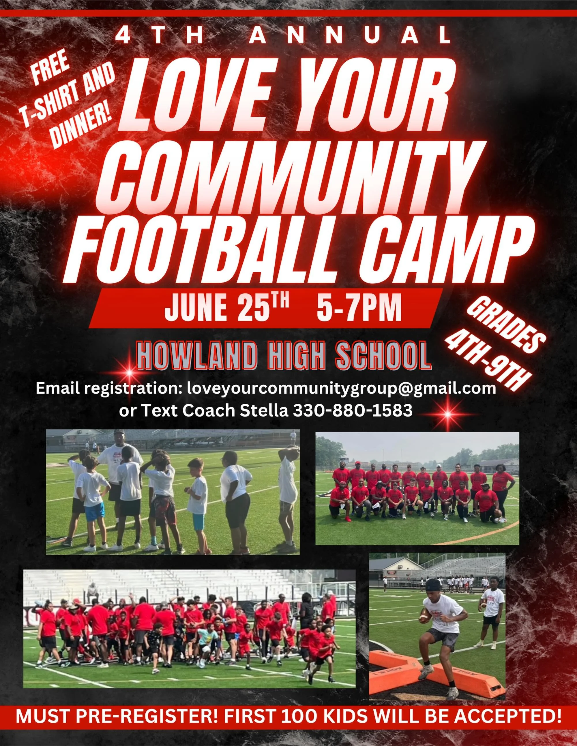 June 25th @loveyourcommunity football camp, @1coachstella22 @btl_coachstella. 

Tap in let&rsquo;s go baby!