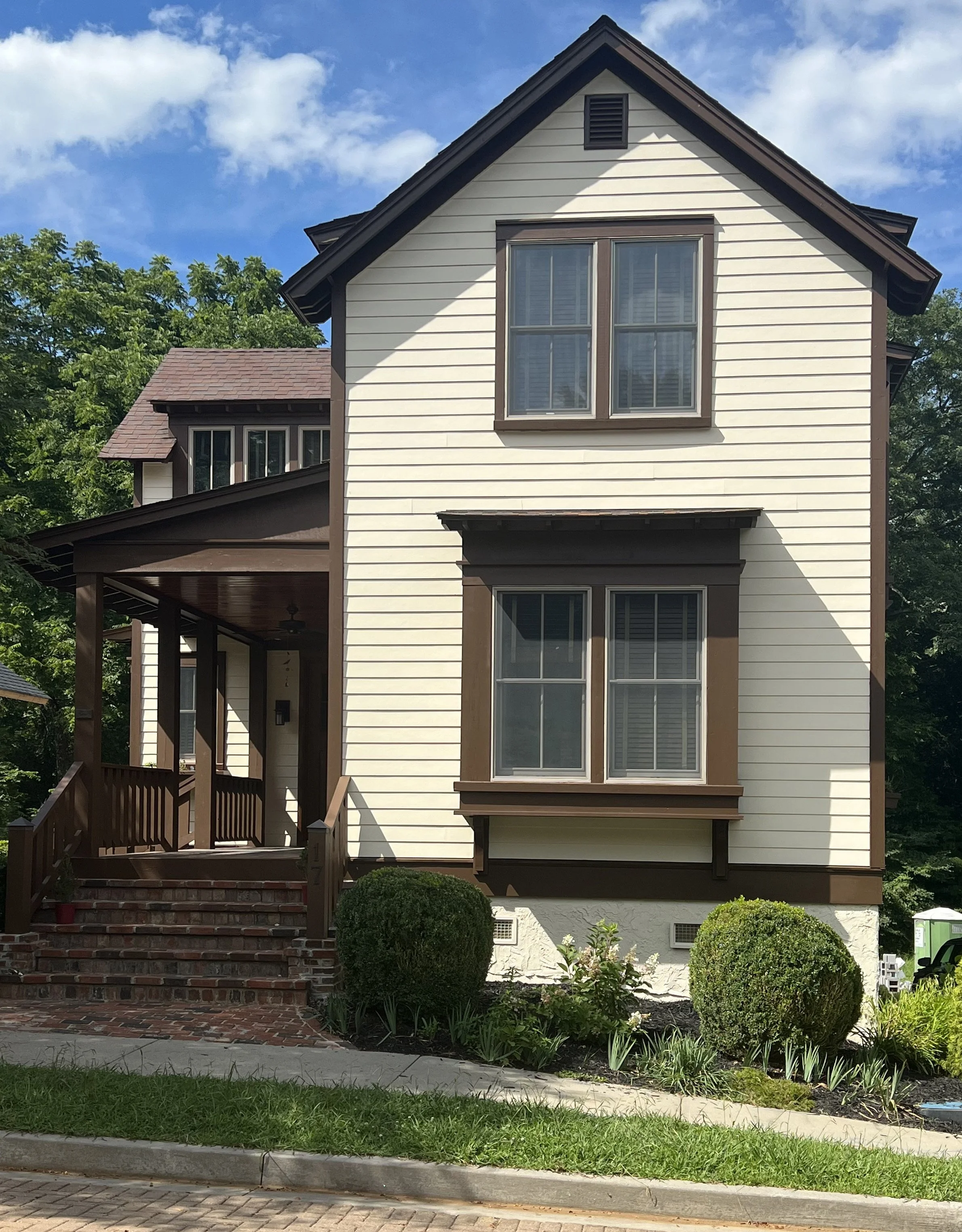 Sharp's Painting, LLC, WNC:  Cute 2-story house tan with brown trim