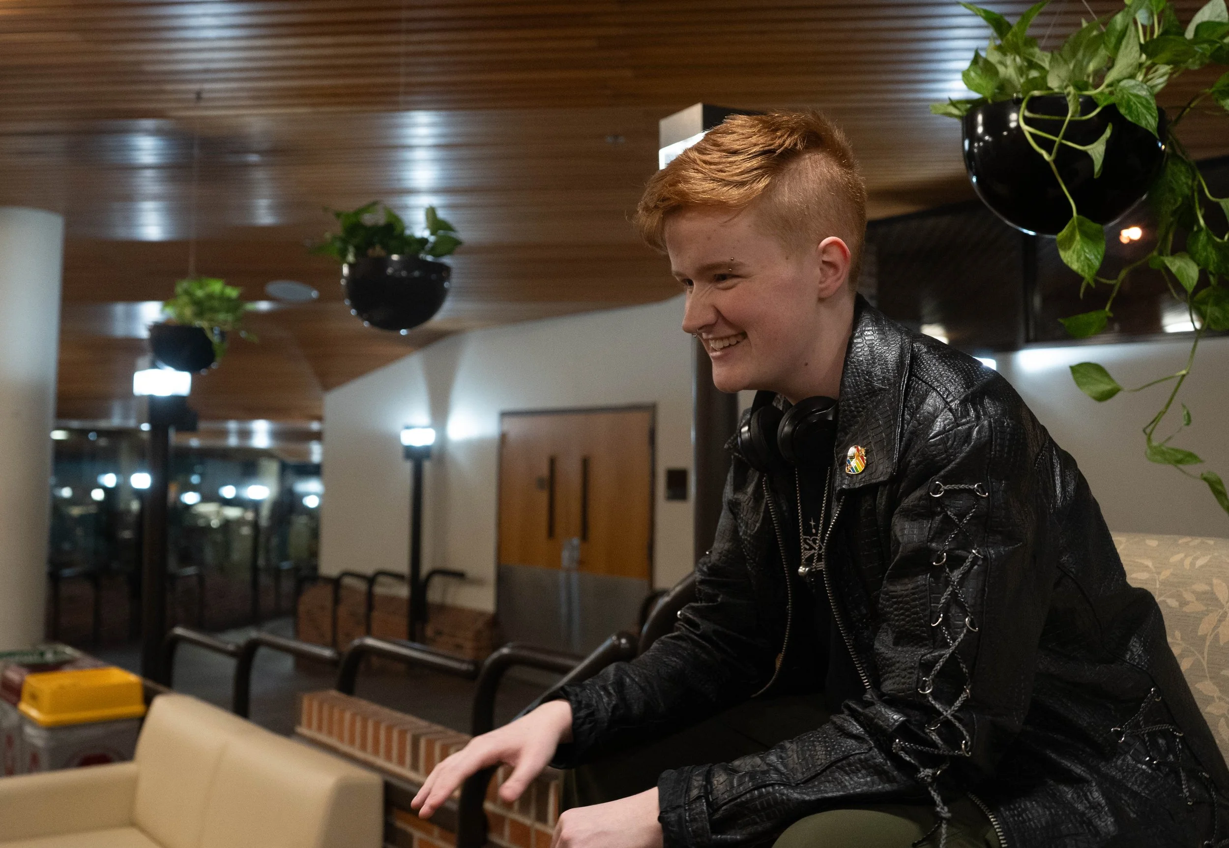 Fisheries, wildlife, and conservation biology student Hawke O'Leary sits in the St Paul Student Center in St Paul, Minn. on Feb. 17, 2026.
