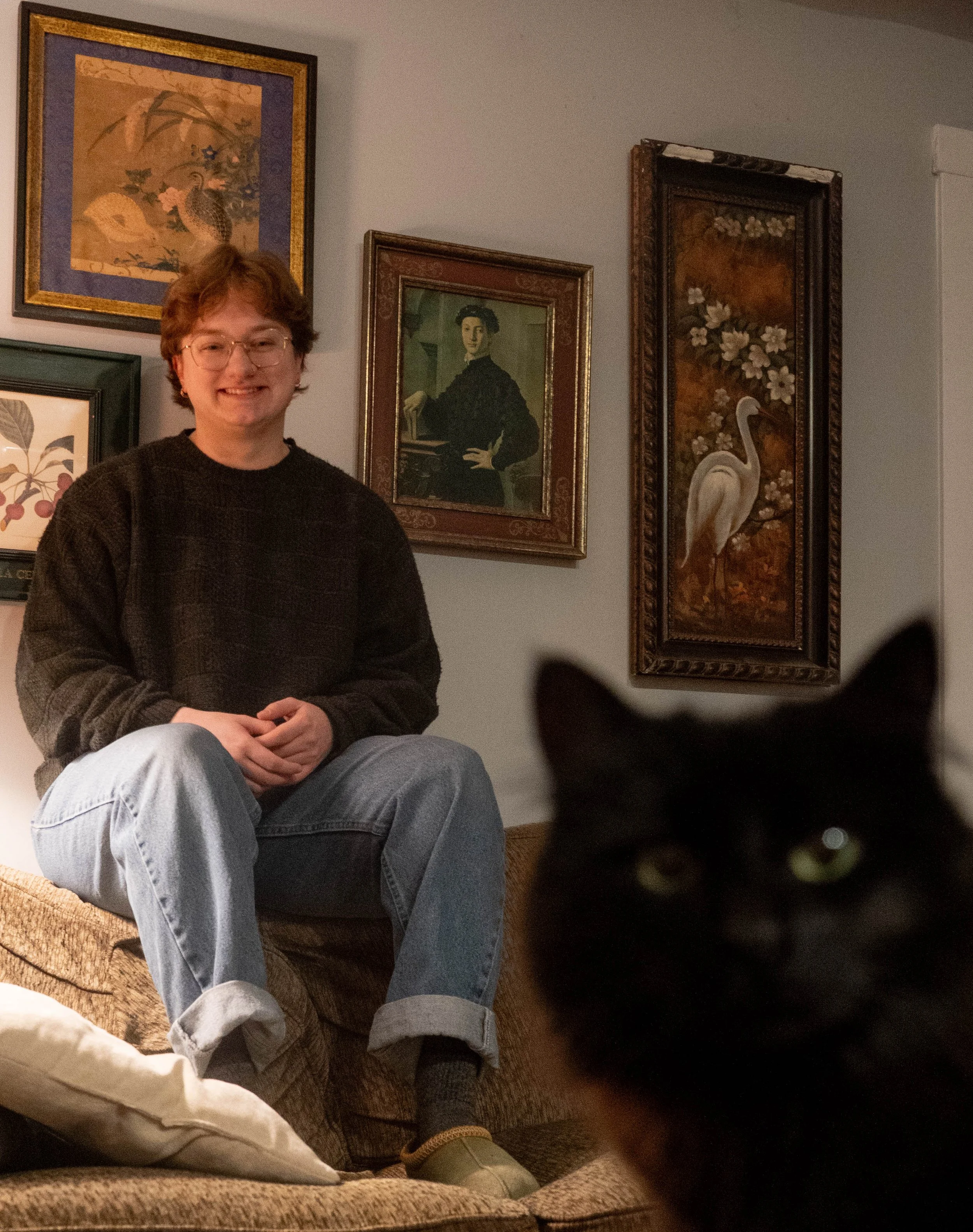 Marsh Kelly and his cat in Kelly's home in Minneapolis, Minn. on Feb. 18, 2026. 