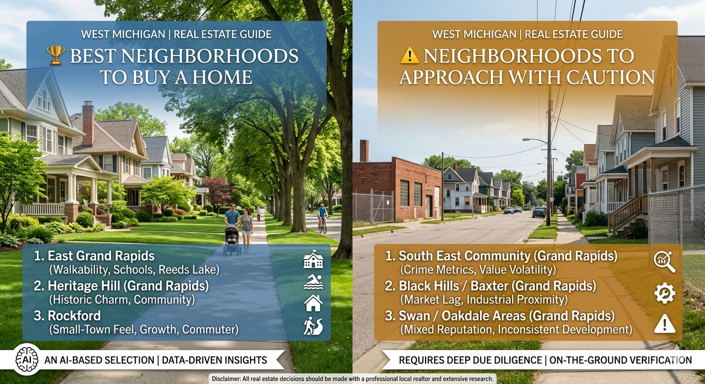 🏡 Best and Worst Neighborhoods to Buy a Home in West Michigan — From an AI Perspective