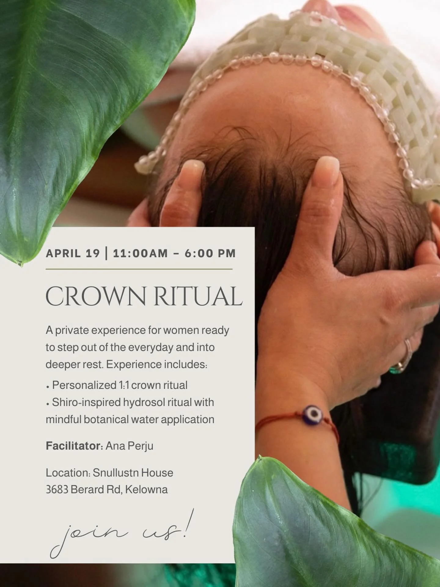 Crown Ritual 🌿 A quiet invitation to step out of the everyday and into deeper rest.

This private 1:1 offering welcomes women into a slower rhythm: one shaped by care, presence, and gentle return. Through personalized crown ritual and a shiro-inspir