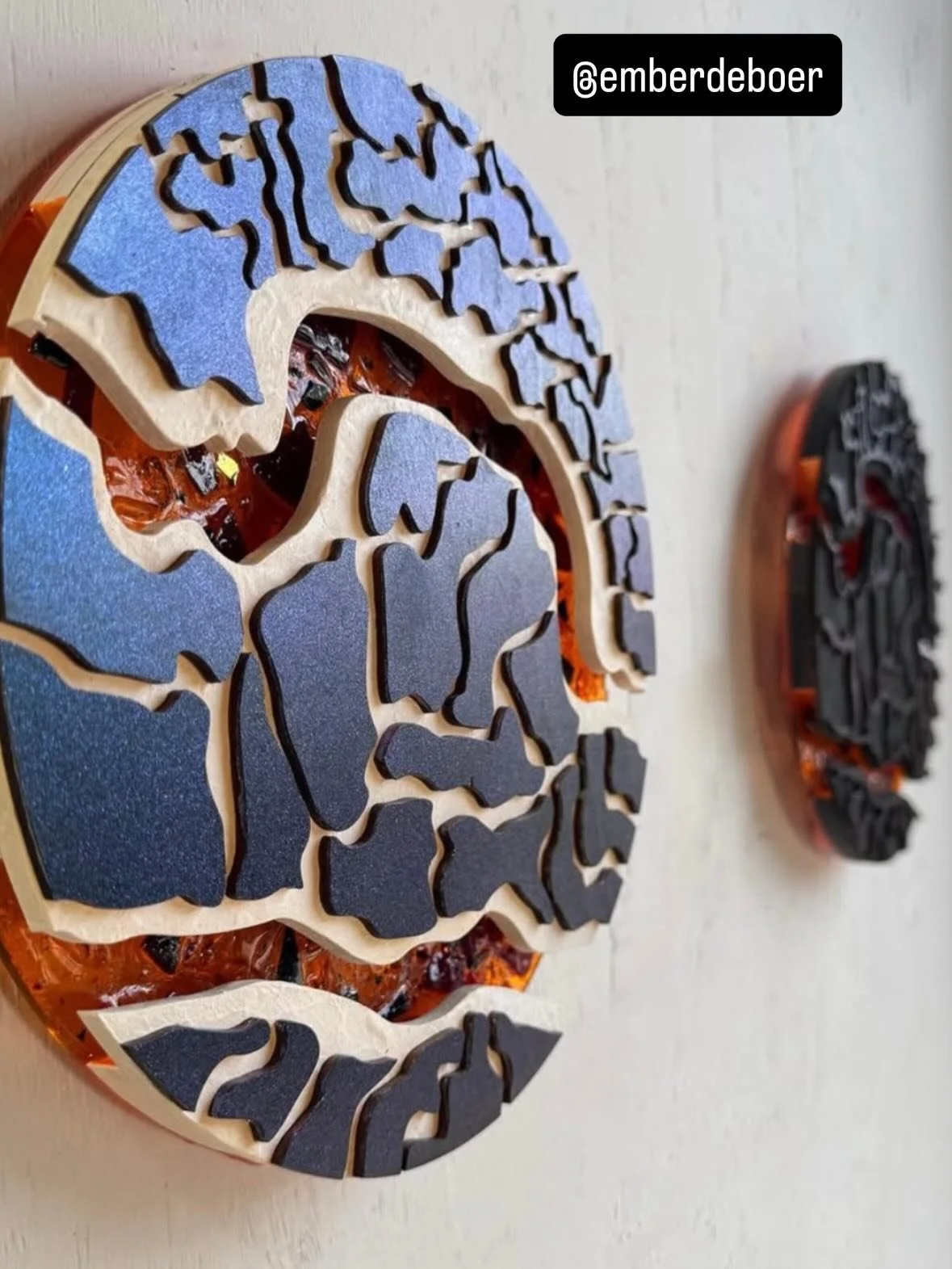 Wednesday ART AT THE FACTORY: 
☄️Meet artist Ember de Boer  @emberdeboer 
with works &ldquo;Subsurface//Smolder&rdquo; + &ldquo;Ground//Fire&rdquo;

Check Ember&rsquo;s show until March 17th at Gallery 625 
625 Court Street Woodland, CA