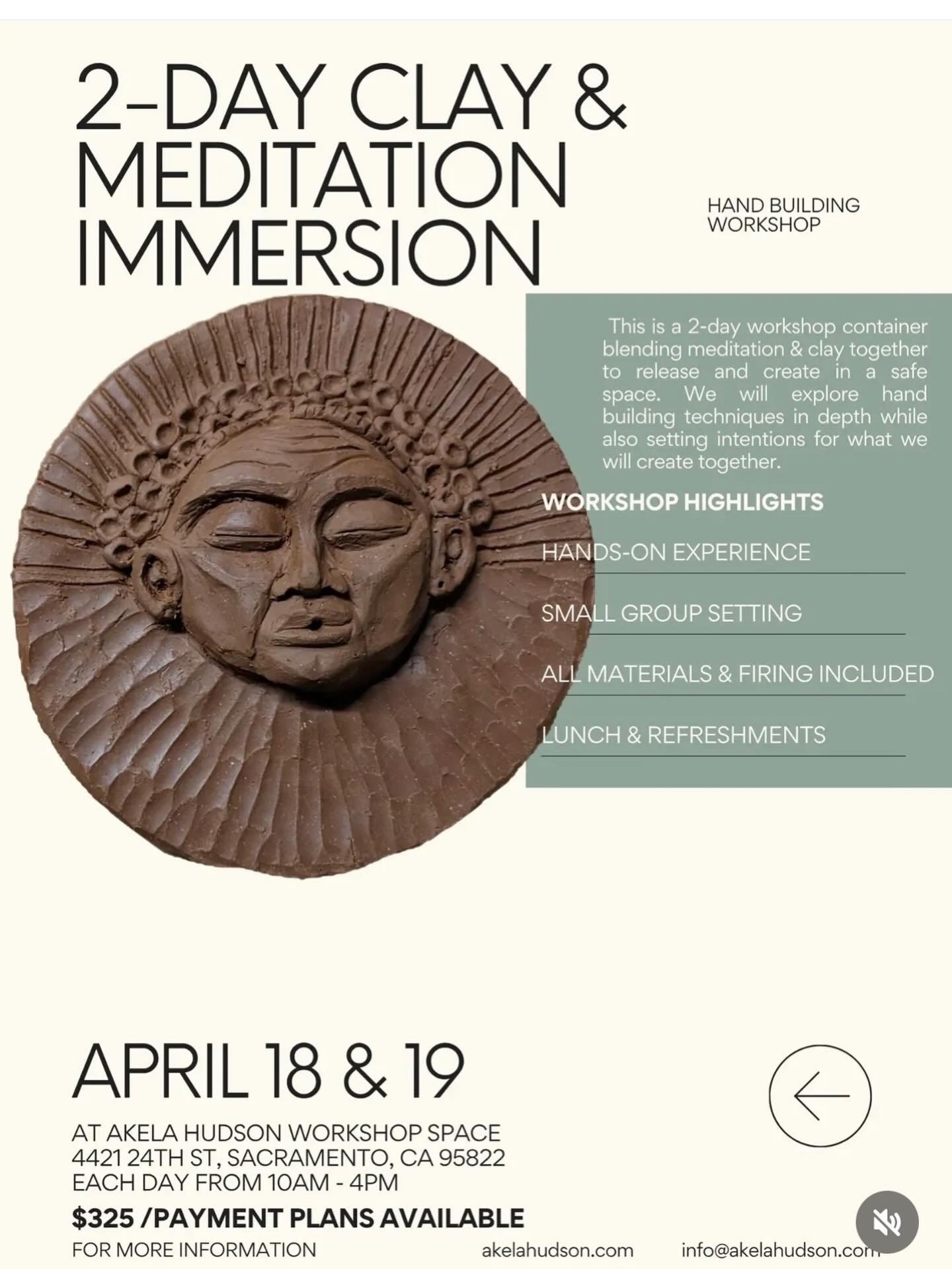 Another addition of Wednesday ART AT THE FACTORY: check out @akelahudson Akela Hudson&rsquo;s clay and meditation workshop and beautiful ceramic pieces. 🧘&zwj;♀️☀️#ceramicstudio #ceramicartist