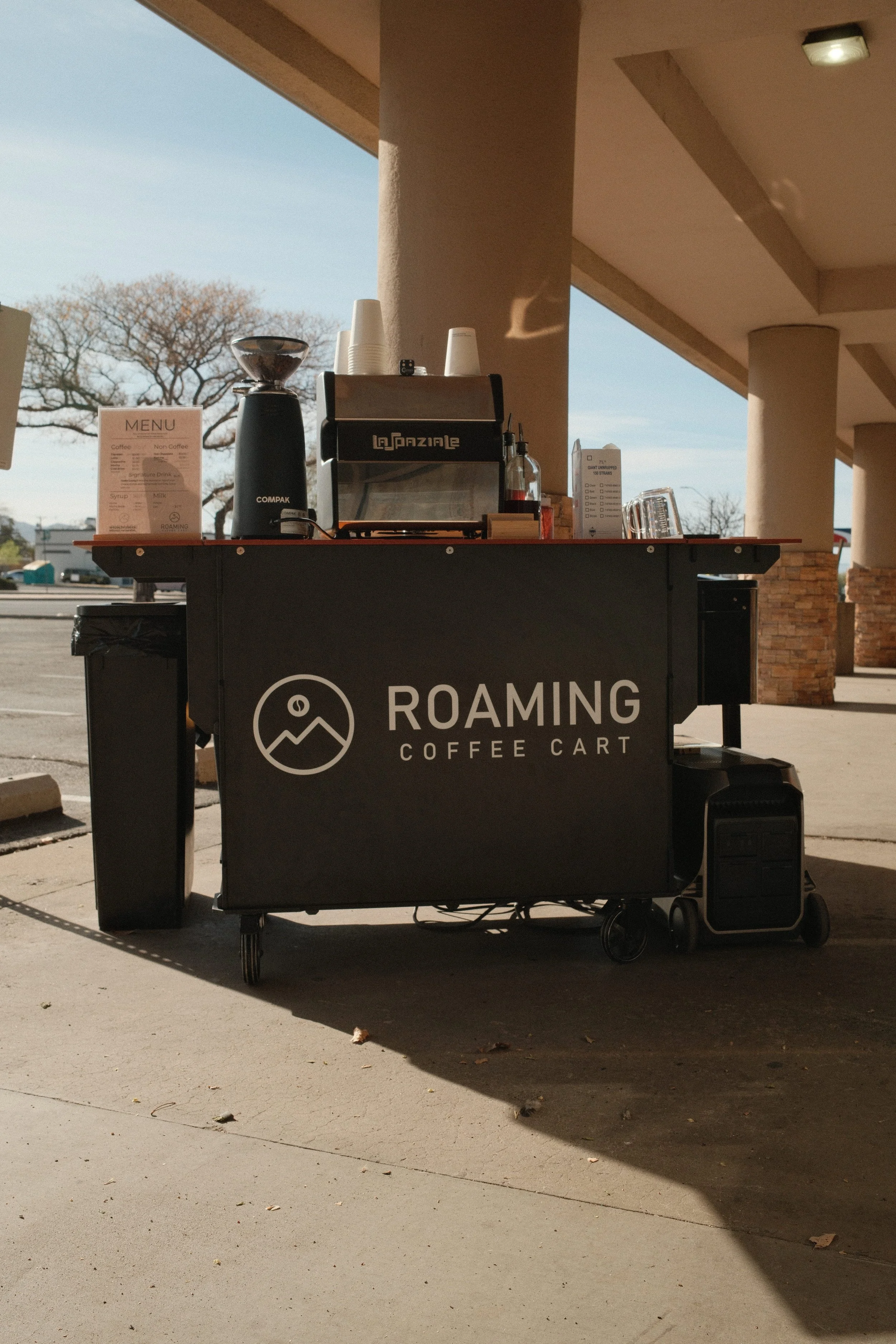Roaming Coffee Cart set up at The Witching Flour Bakery