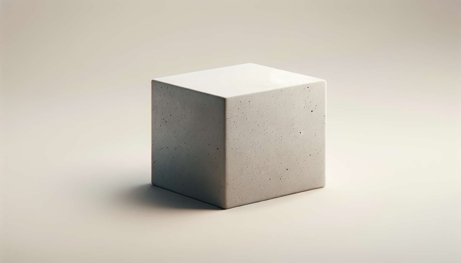A plain, white textured cubic block with small holes, set against a neutral background.