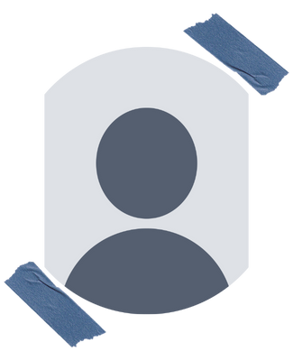 Silhouette of a person within an email attachment icon, taped with blue tape.
