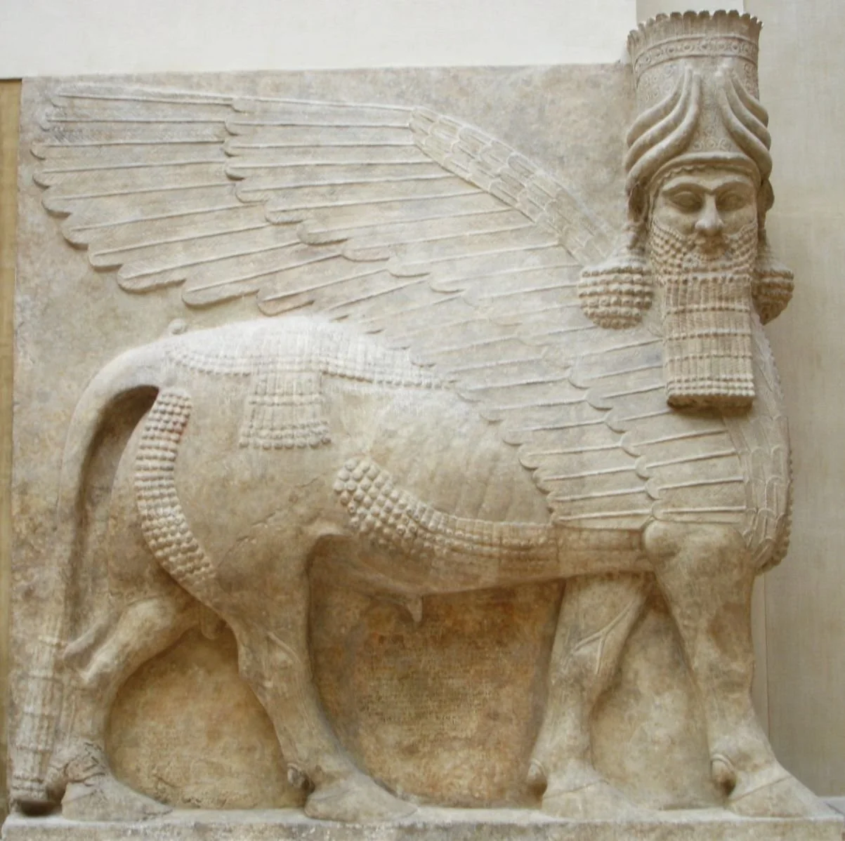 Lamassu-Statue aus dem Palast von Sargon II, Assyrien 8. Jh. v.Chr.