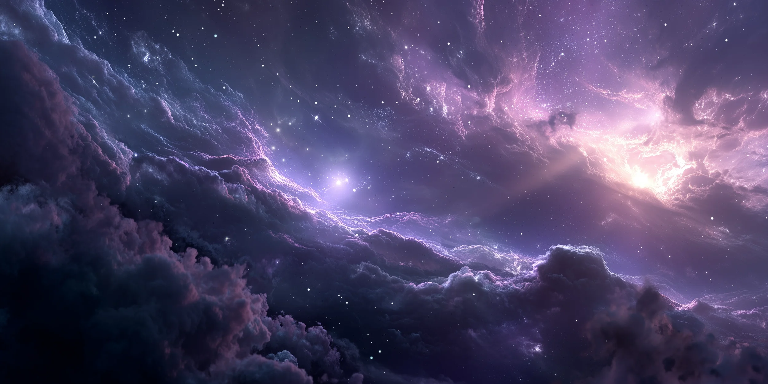 Astralebene aus Weltraum-Nebel und Sternen