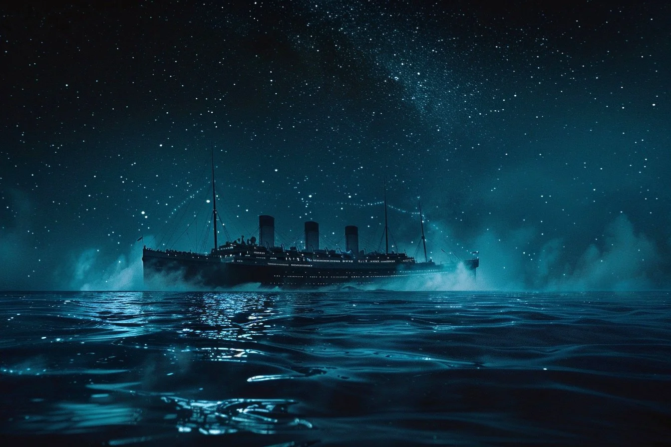 Titanic unter sternenklarem Nachthimmel