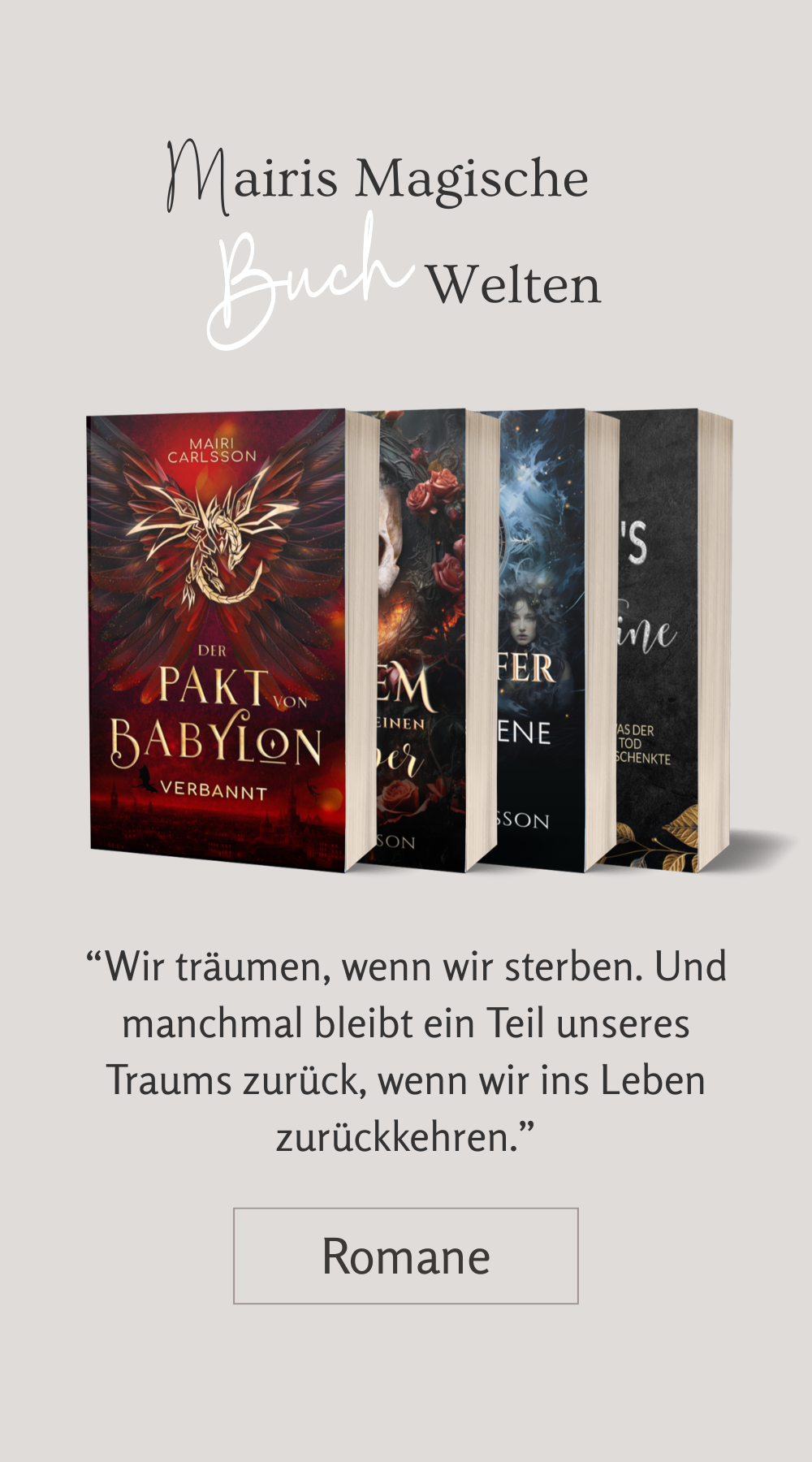 Teaser mit Button zu Mairi Carlssons Romanen