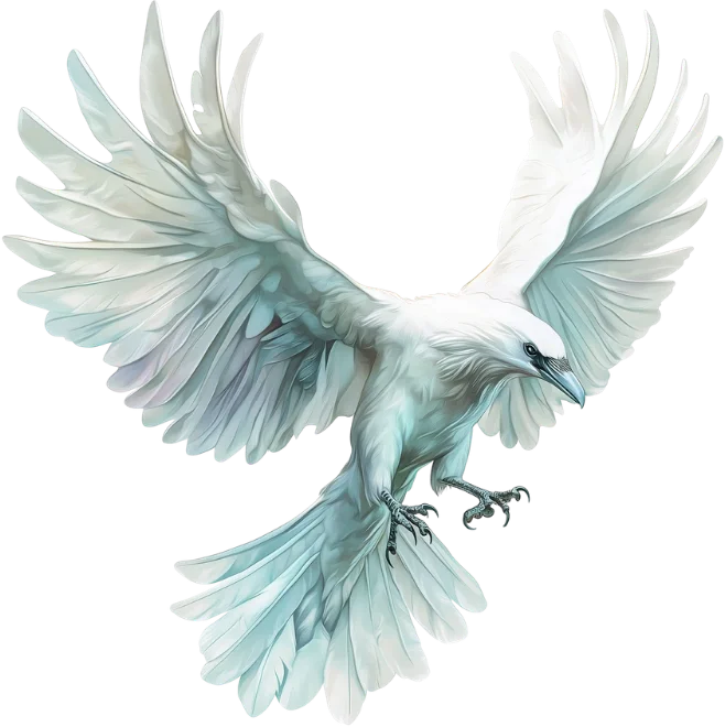 Weißer Rabe im Landeanflug, Clipart