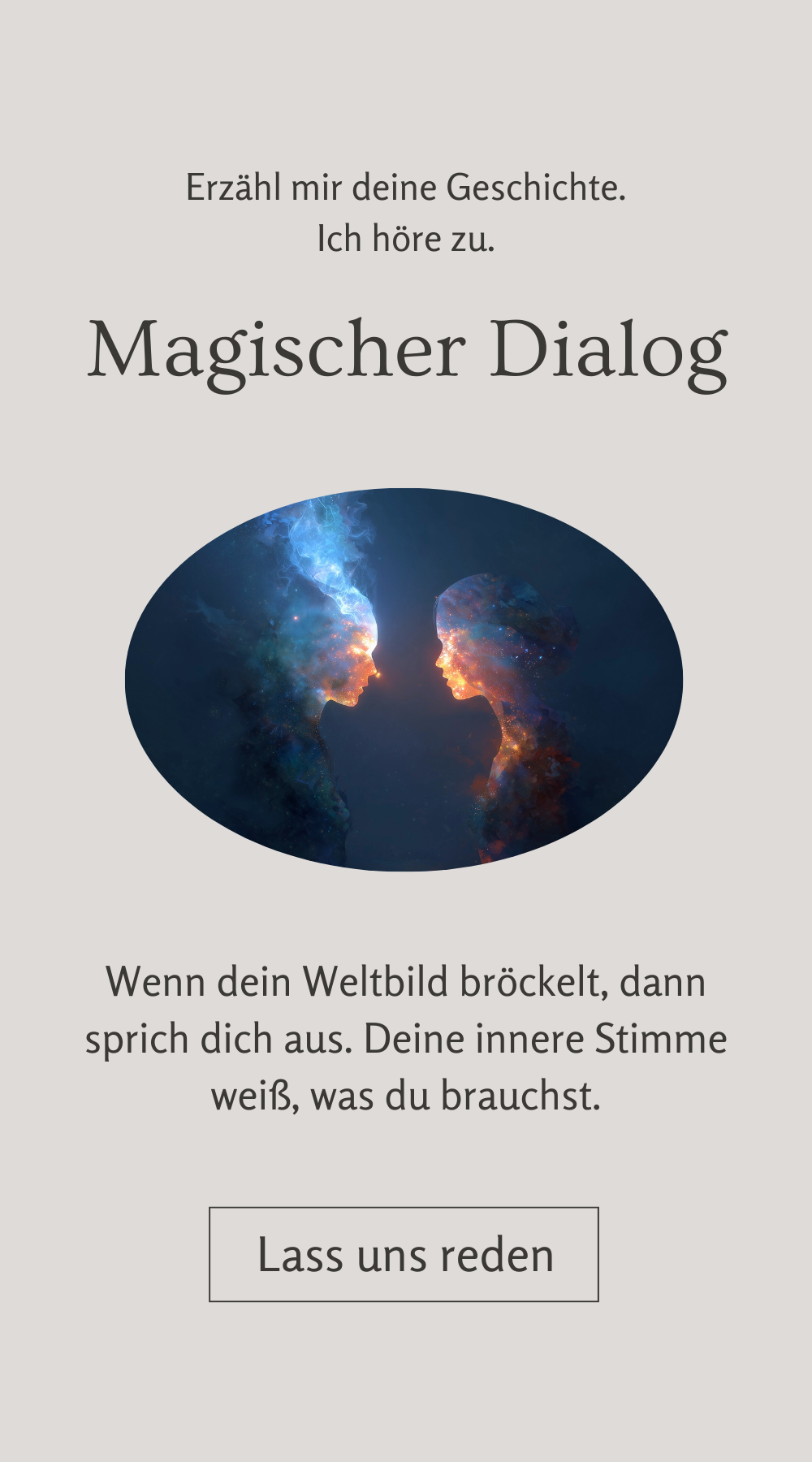 Teaser mit Button zum Gesprächsangebot "Magischer Dialog"