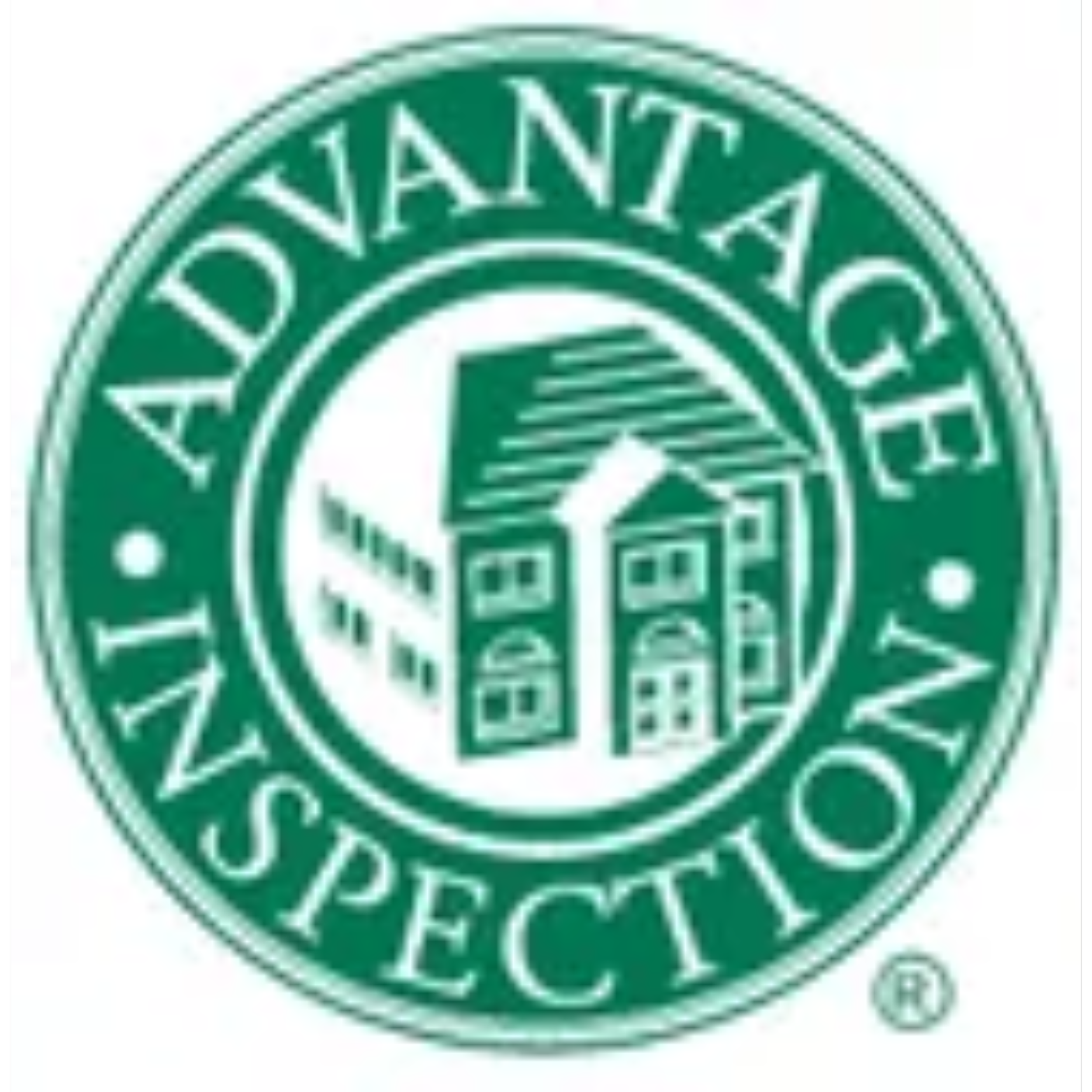 Logo of Advantage Home Inspection, featuring a green circle with the city hall building in the center.