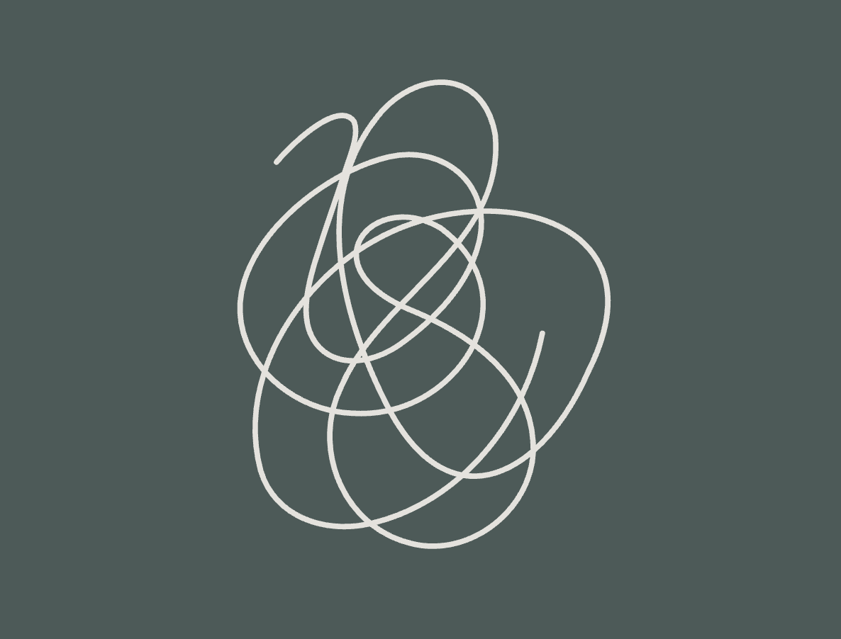 White tangled lines on a dark background