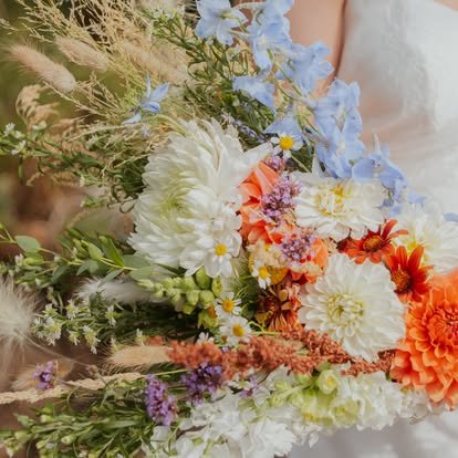 A wildflower bouquet for a Crested Butte Bride
