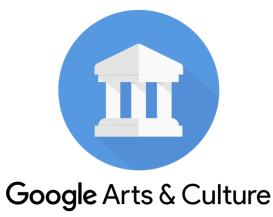 Google Arts & Culture logo with a white classical building icon inside a blue circle.
