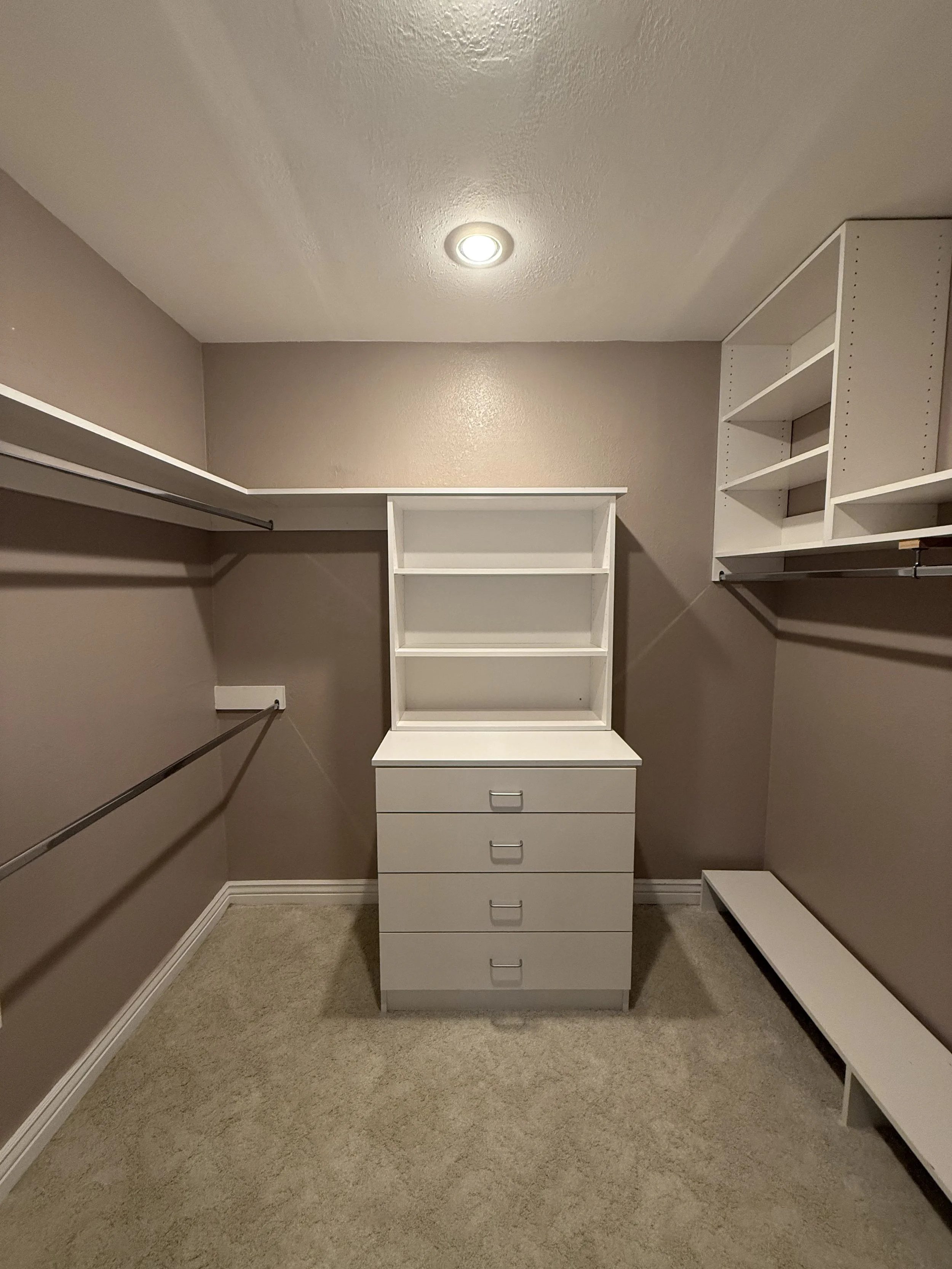 Basement walk-in closet