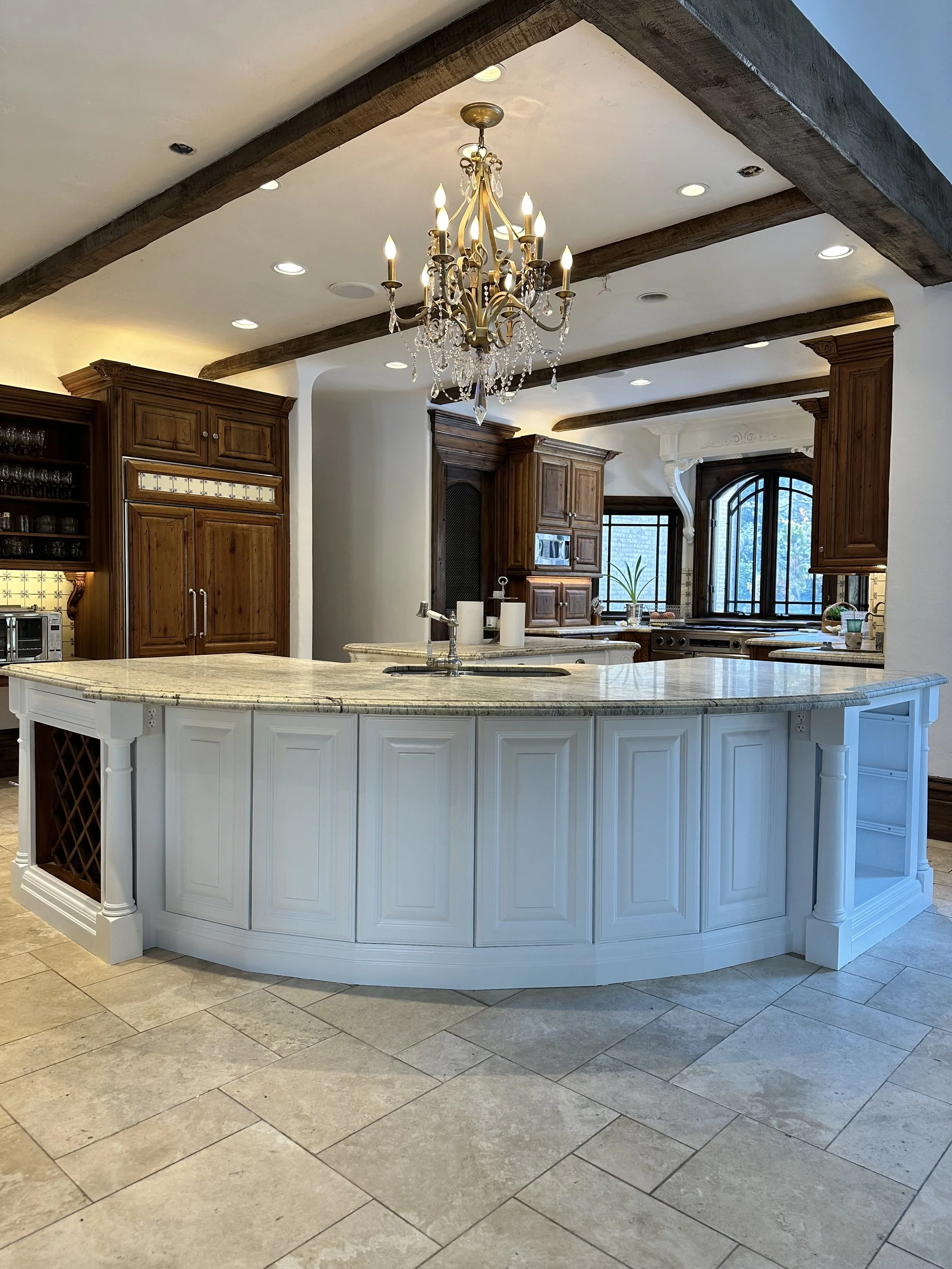 cabinet, ceiling and walls