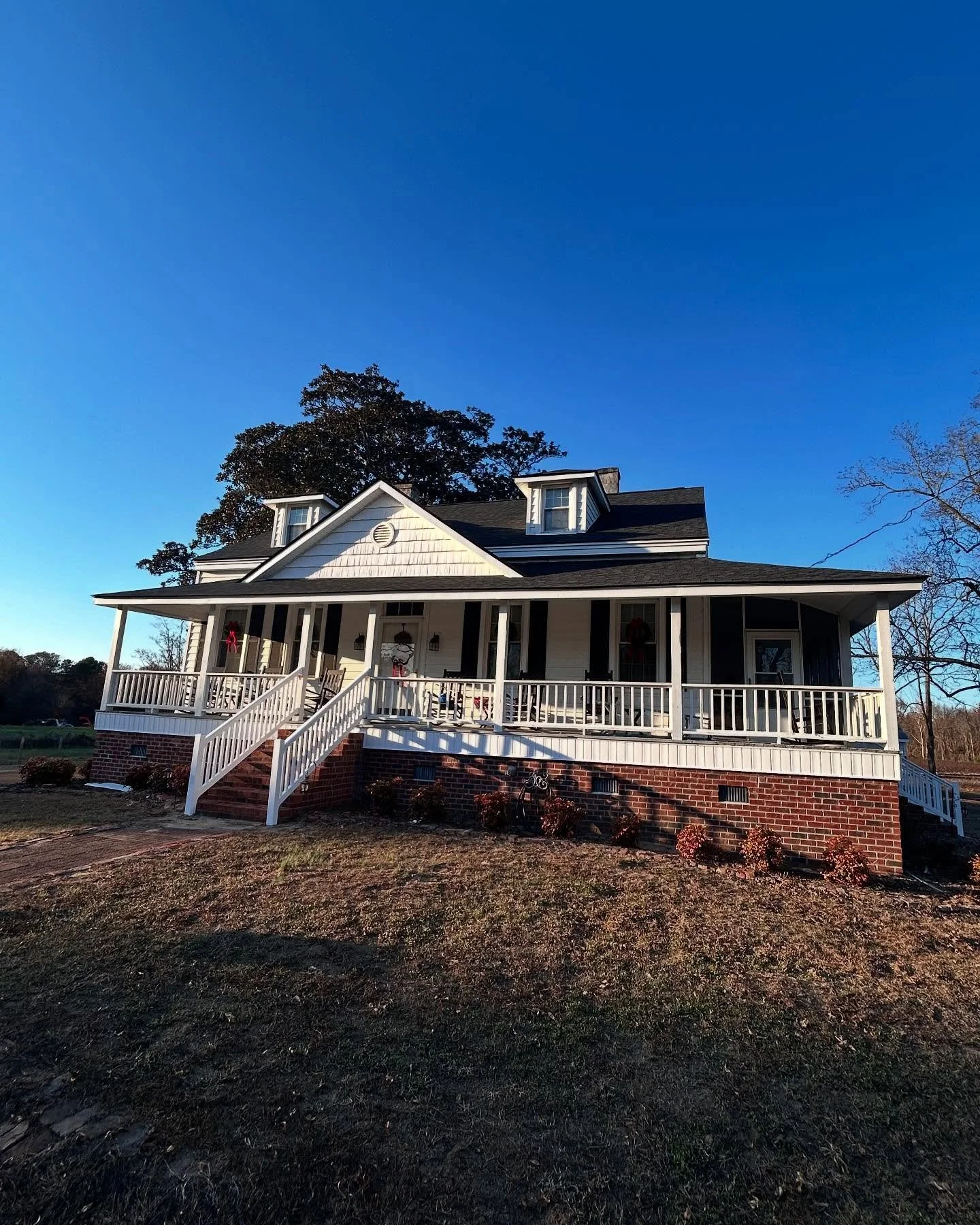 Just finished up this home makeover! We replaced the roof, repaired the siding, and updated all the fascia and trim around the windows. To top it off, we added a sleek new handrail to the front and side. Loving how it all came together! Give us a cal