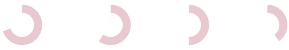 Numbered control knobs labeled 7, 6, 5, and 4, with the labels inside black circles on top of pink and white divided background.