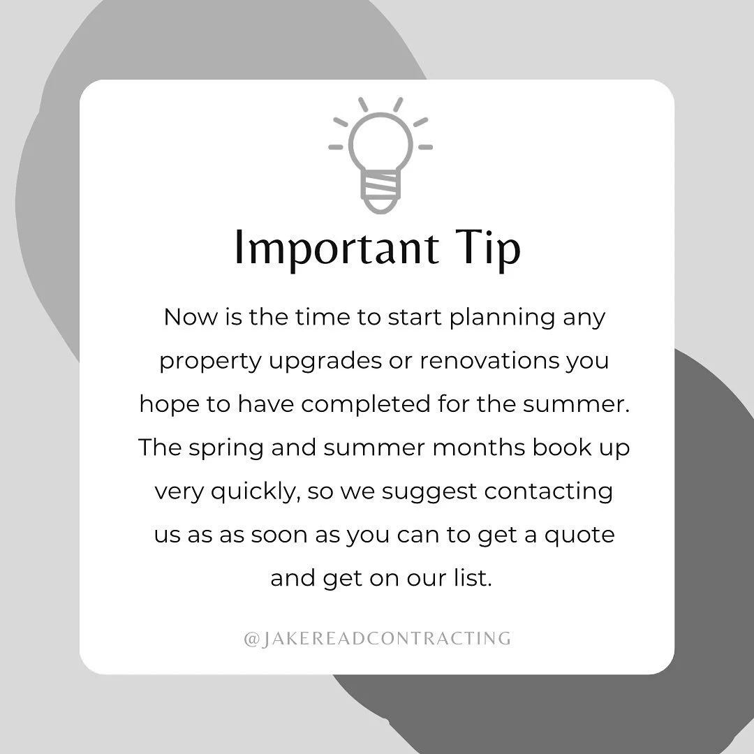 Important tip to ensure you are able to get those renovations or upgrades completed for those sunny days ahead☀️💡

#nanaimocontracting#centralisland#nanaimo#centralislandcontracting#bobcat#excavator#drainage#nanaimoirrigation#irrigation#demolitions 