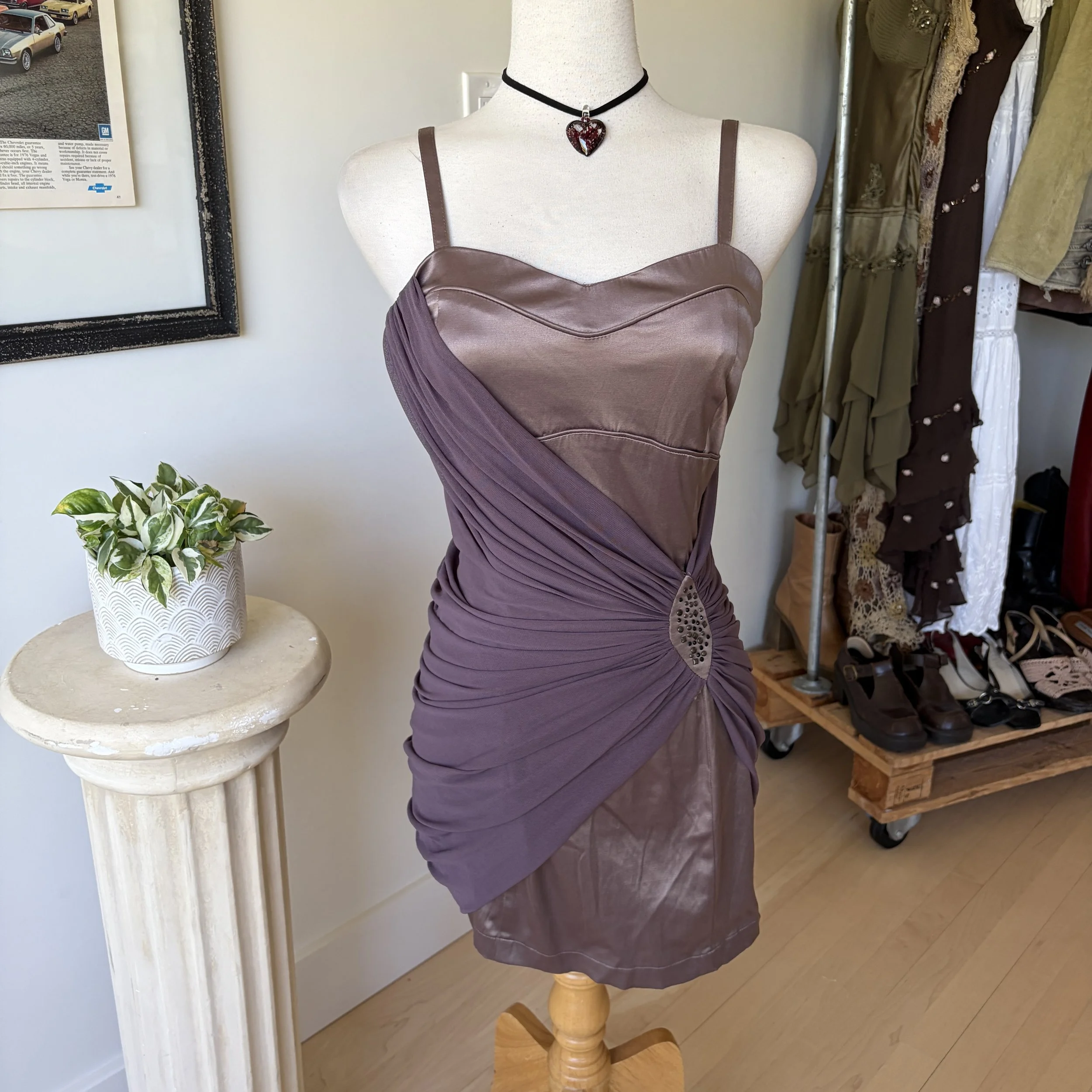 Vintage Satin Mini Dress