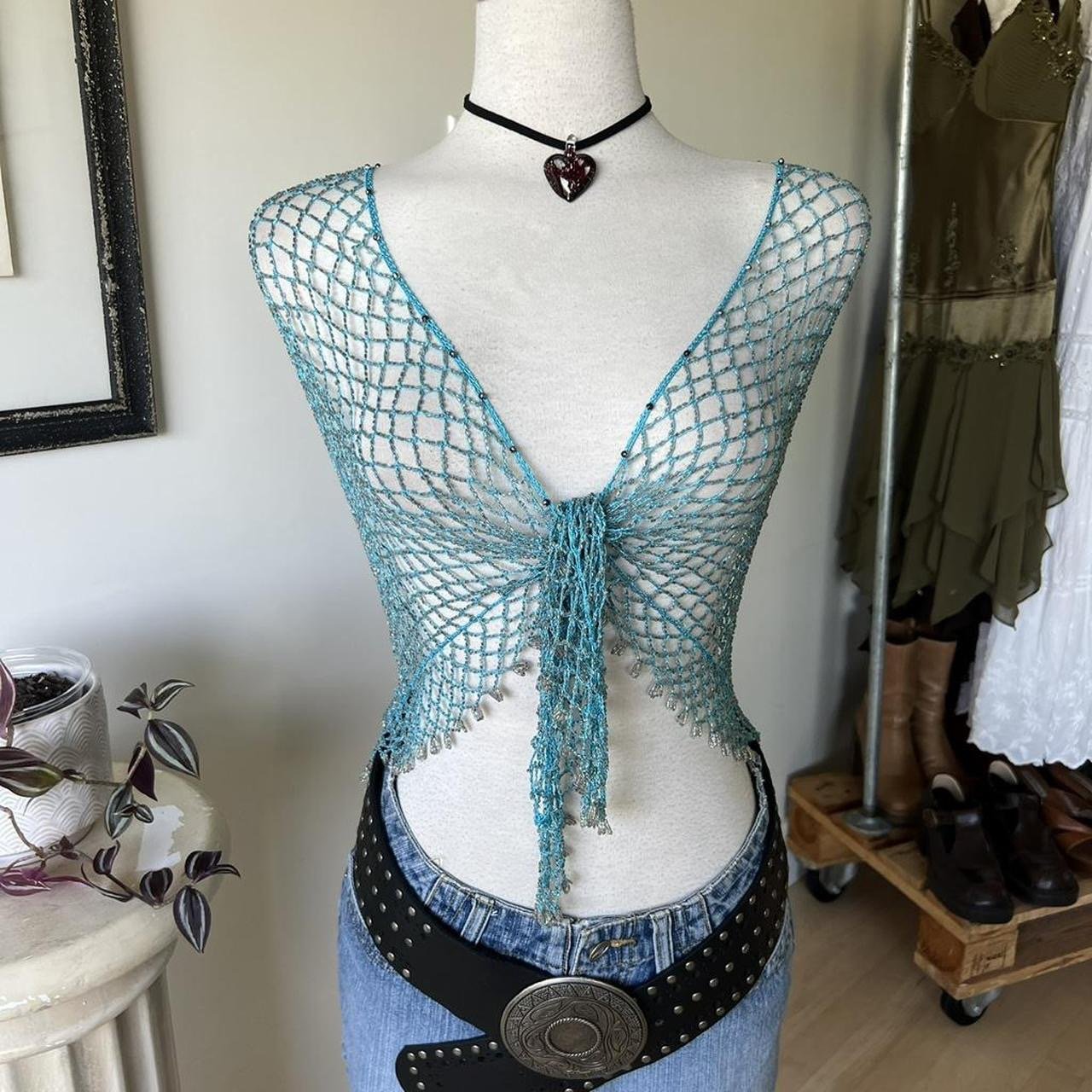 Vintage Beaded Shawl Top