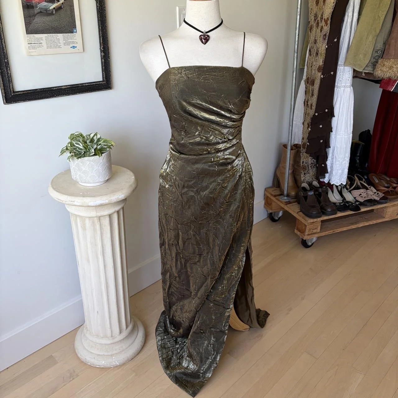 Vintage Metallic Formal Dress