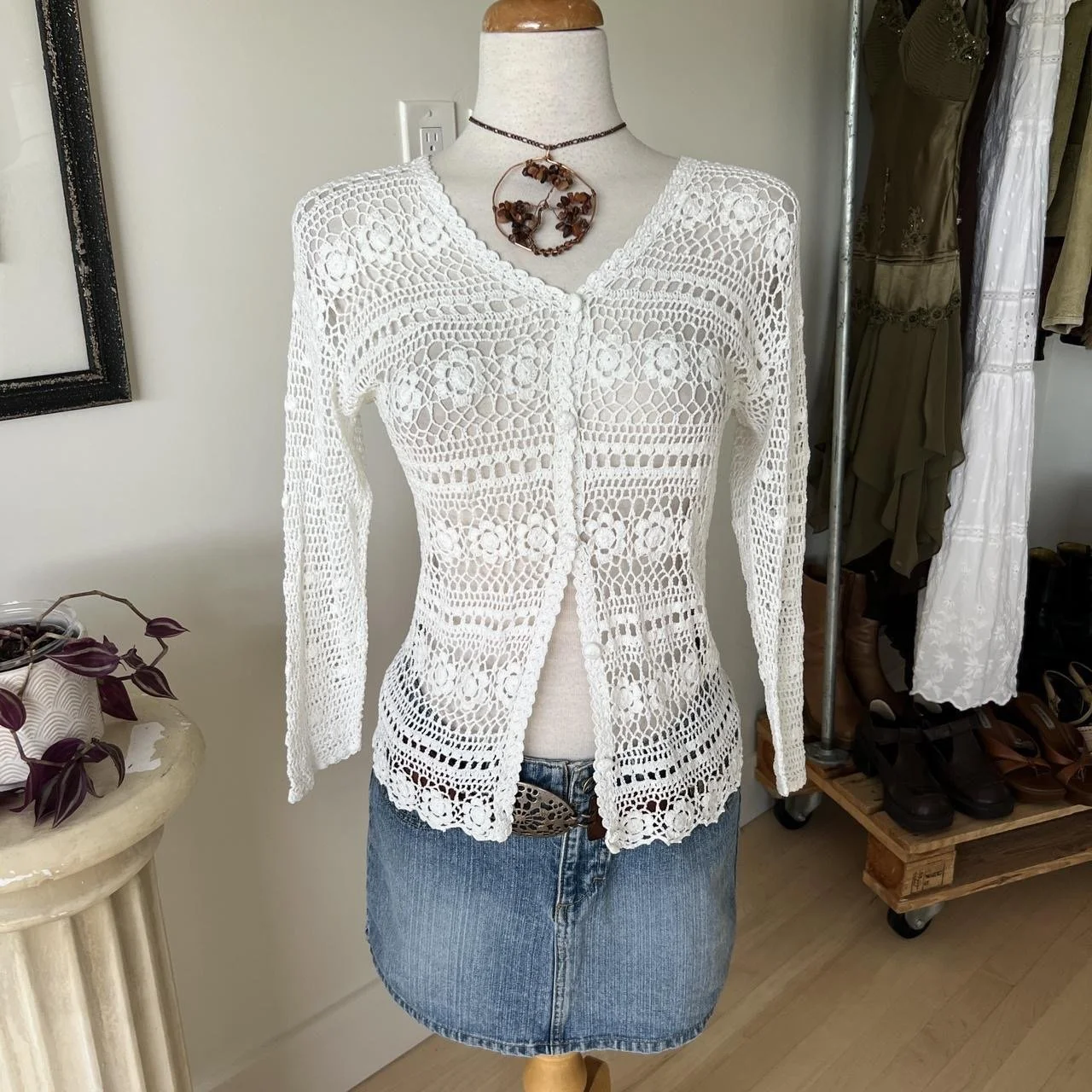 Floral Crochet Knit Top