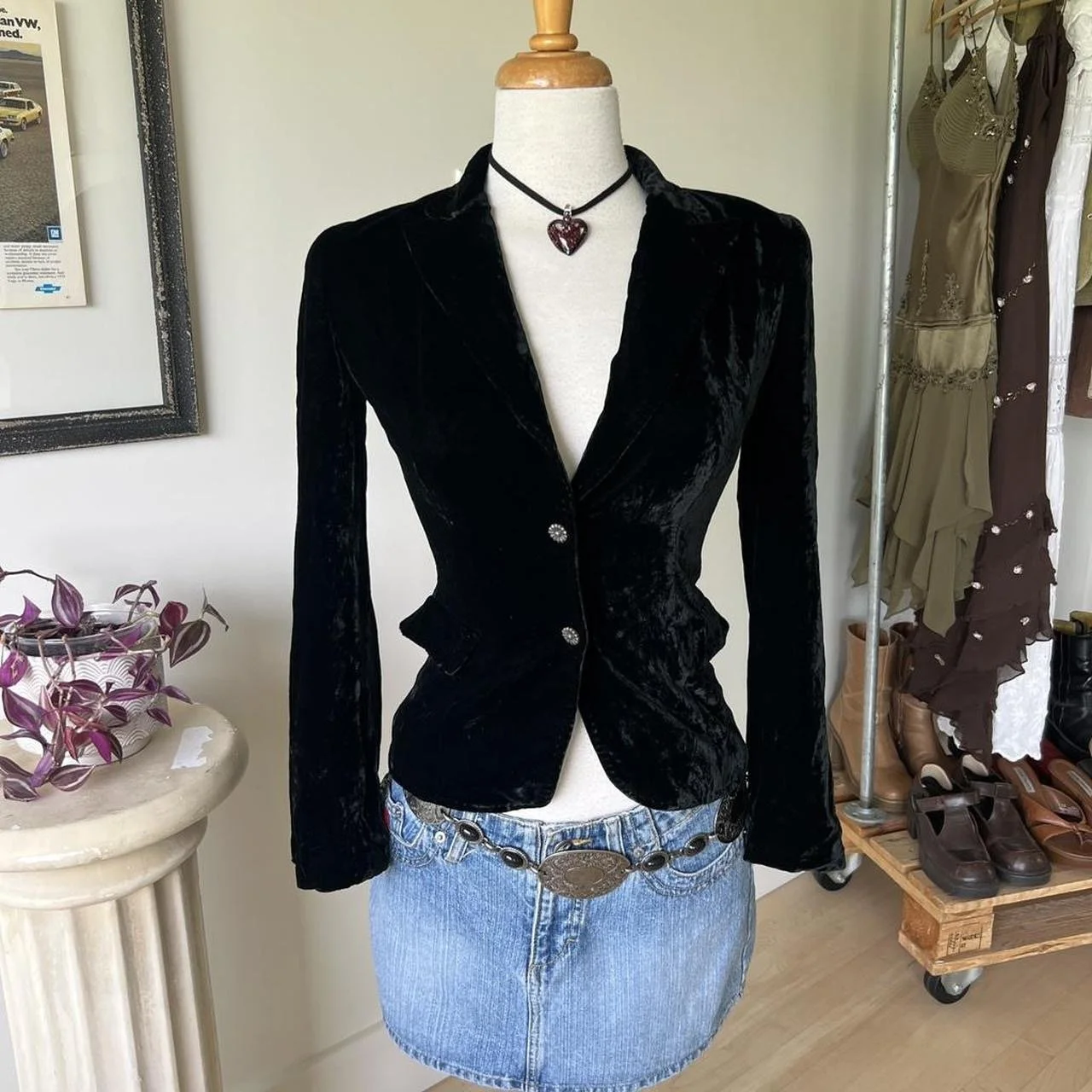 Velvet Long Sleeve Blazer