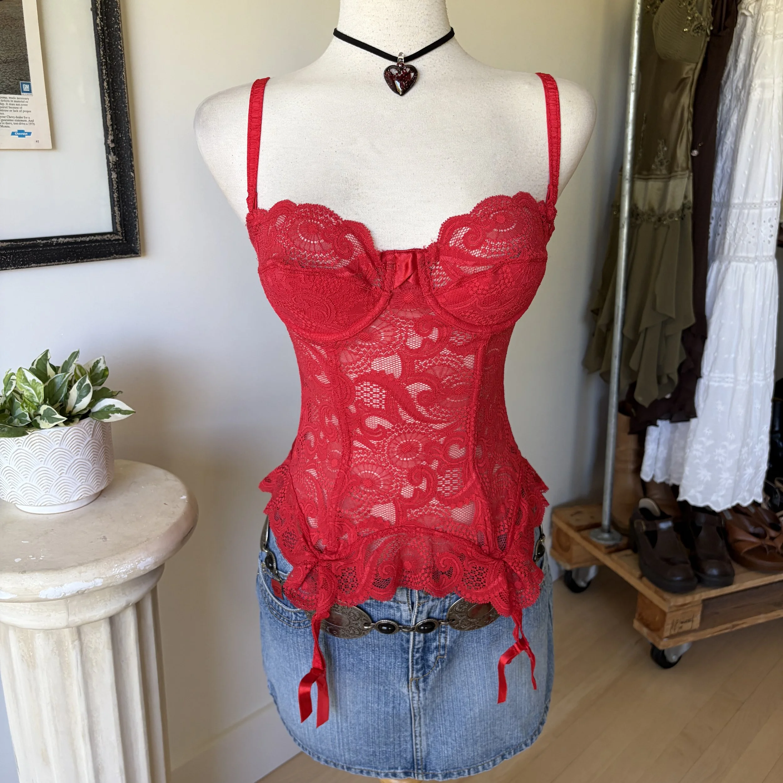  Vintage Floral Lace Corset 