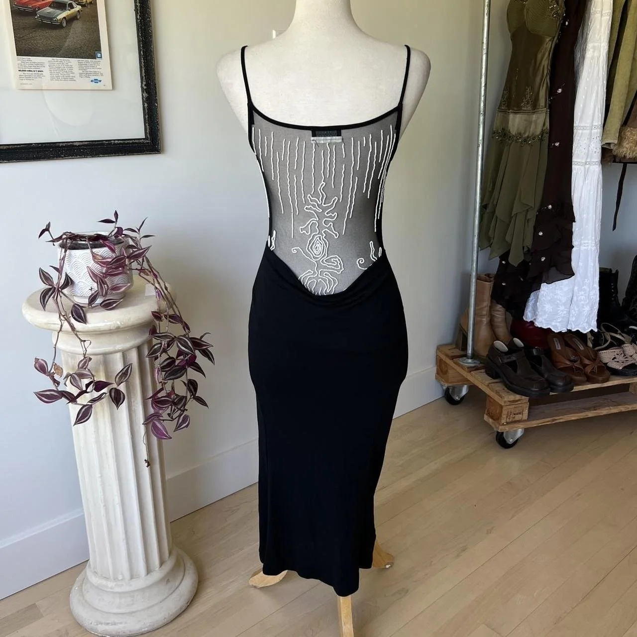 Vintage Beaded Bodycon Dress