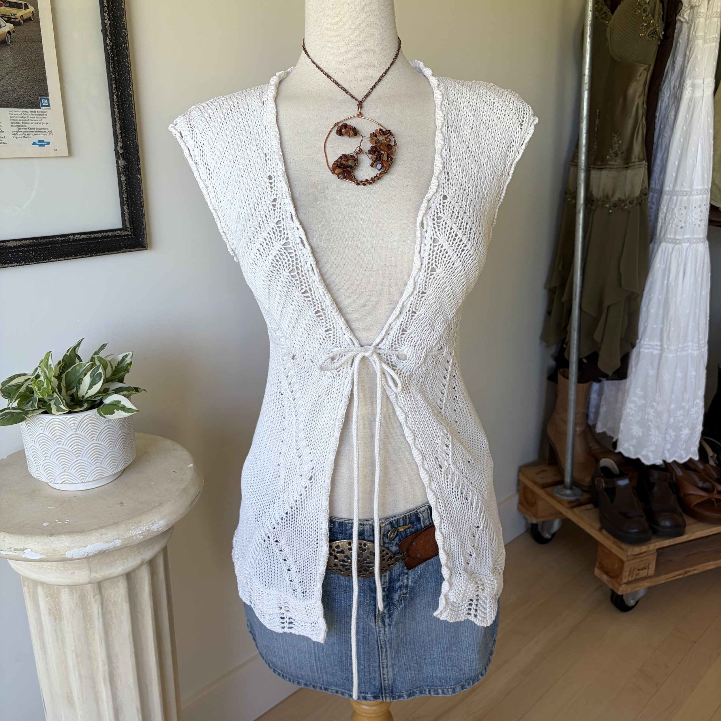 Short Sleeve Knit Cardigan 
