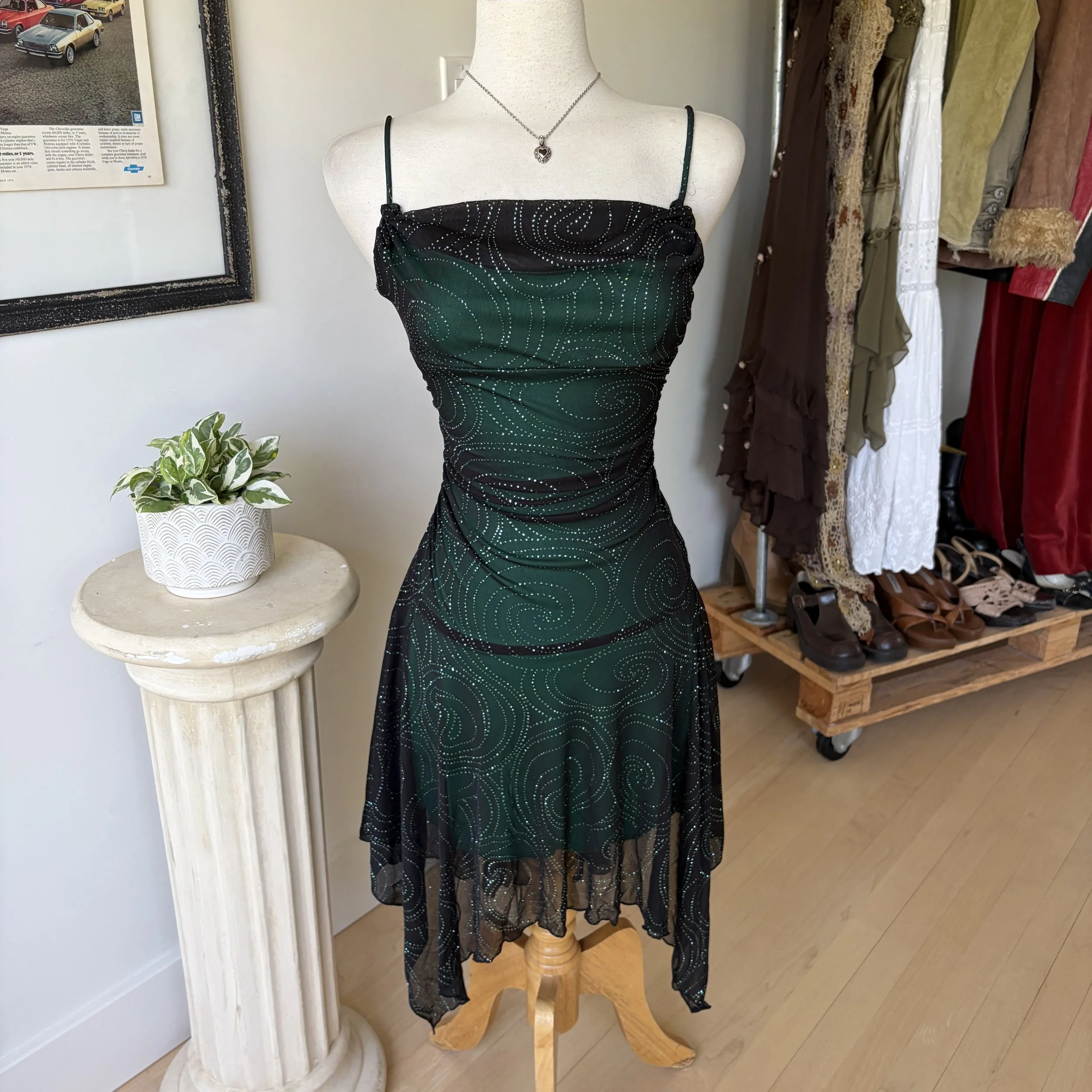 Vintage Mini Ruched Dress