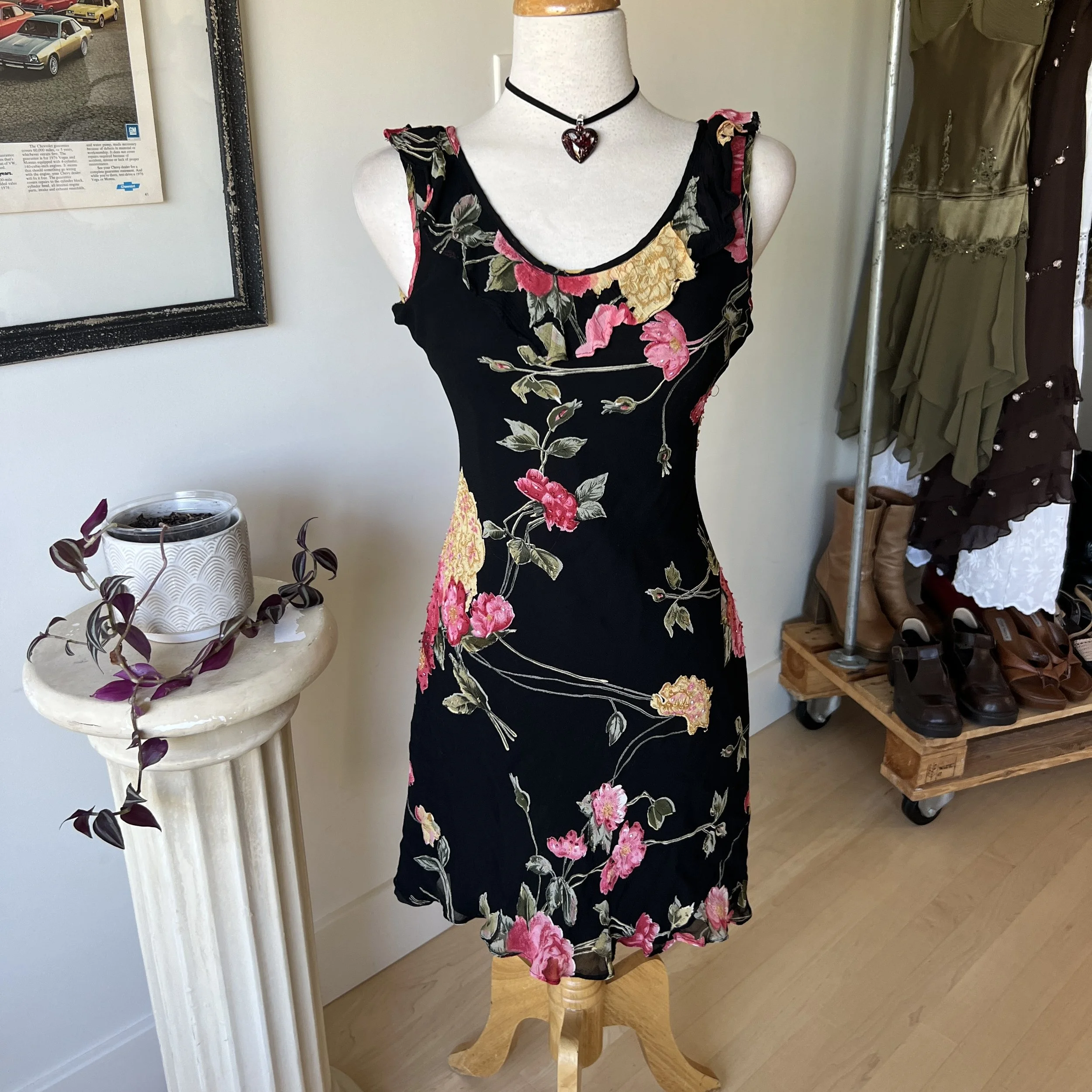 Vintage Floral Midi Dress